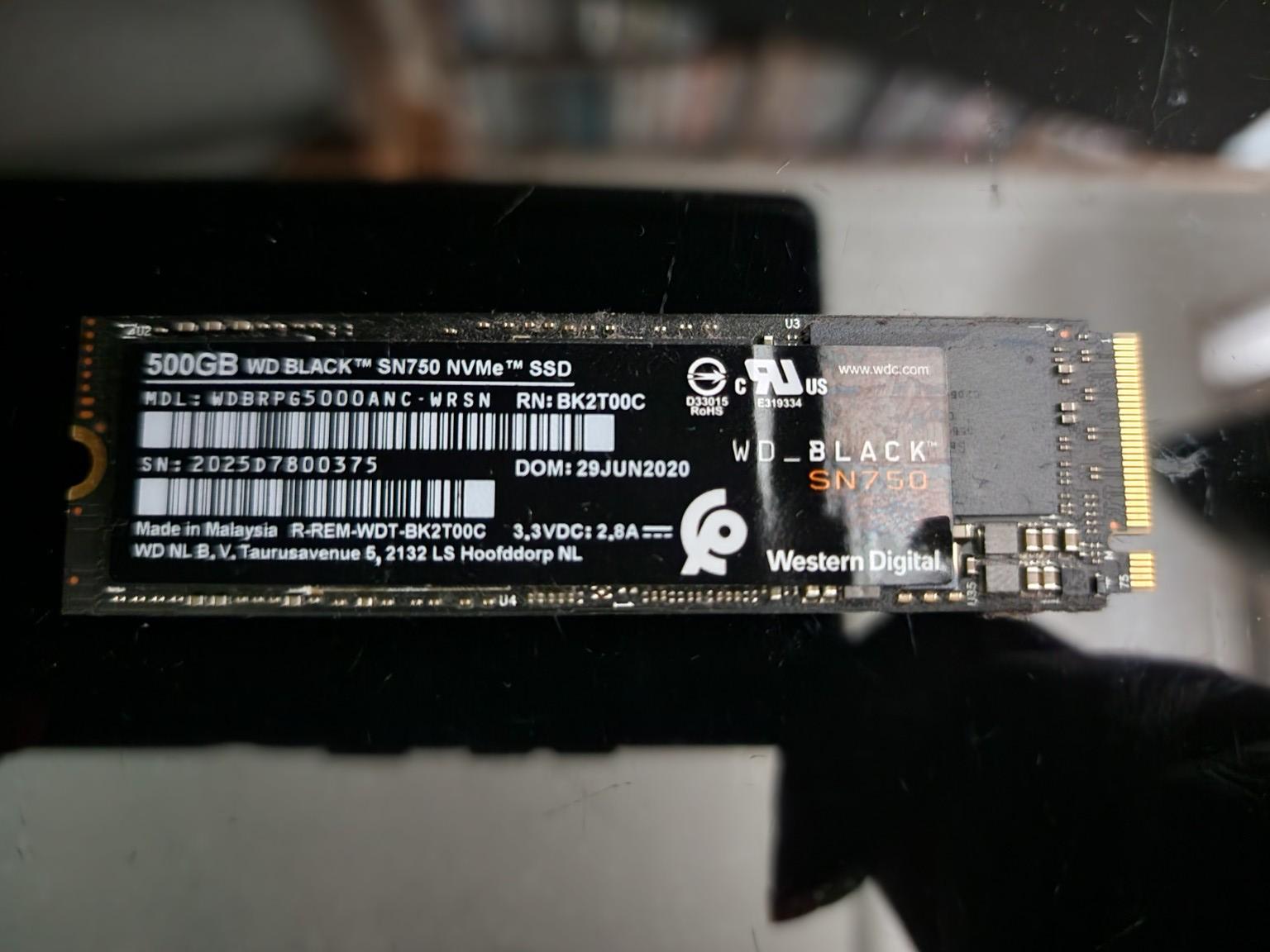 Western Digital WD Black SN750 500GB NVMe SSD