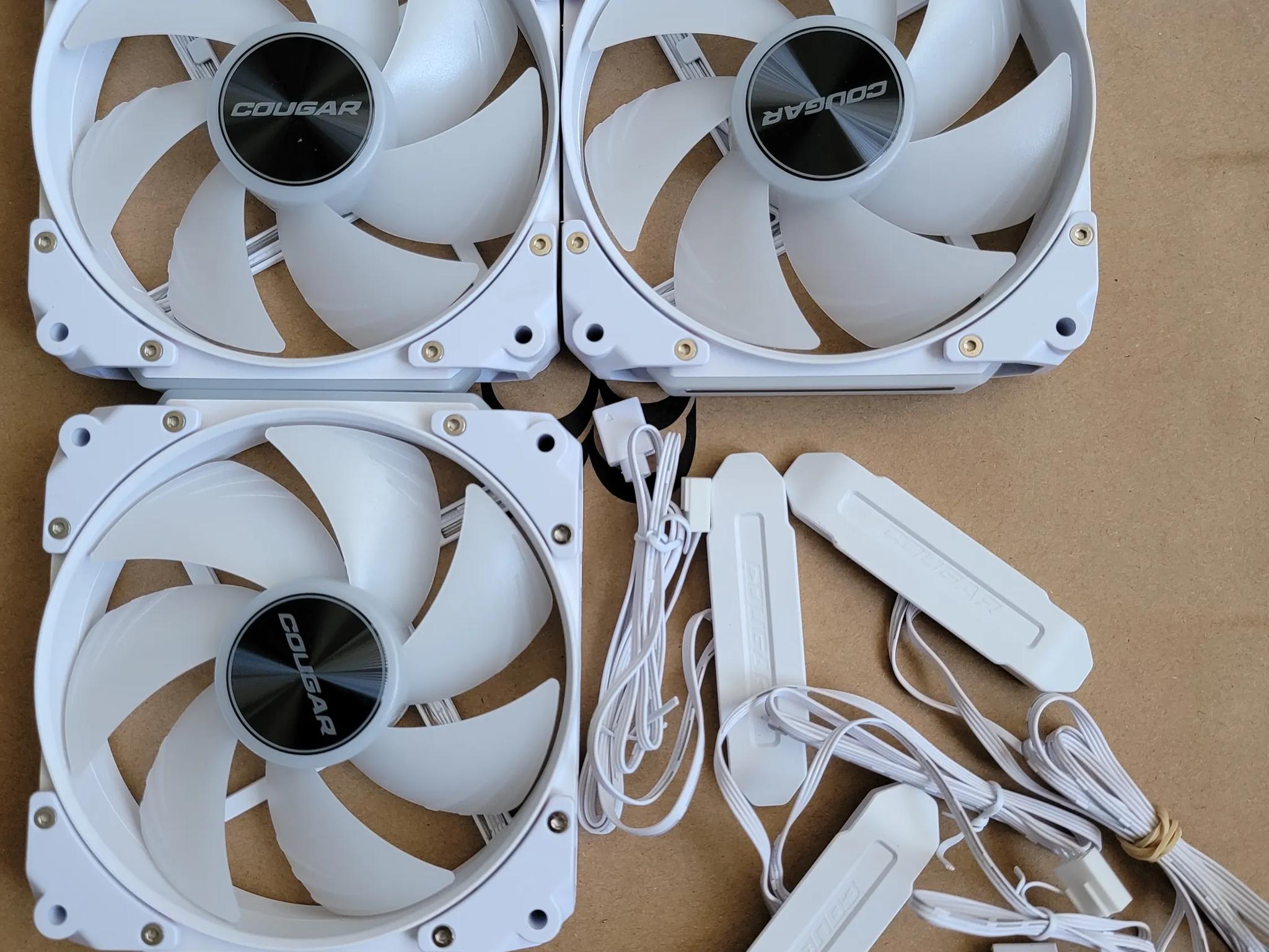 3 Pack Cougar Apolar 120mm RGB Fans - White - Used