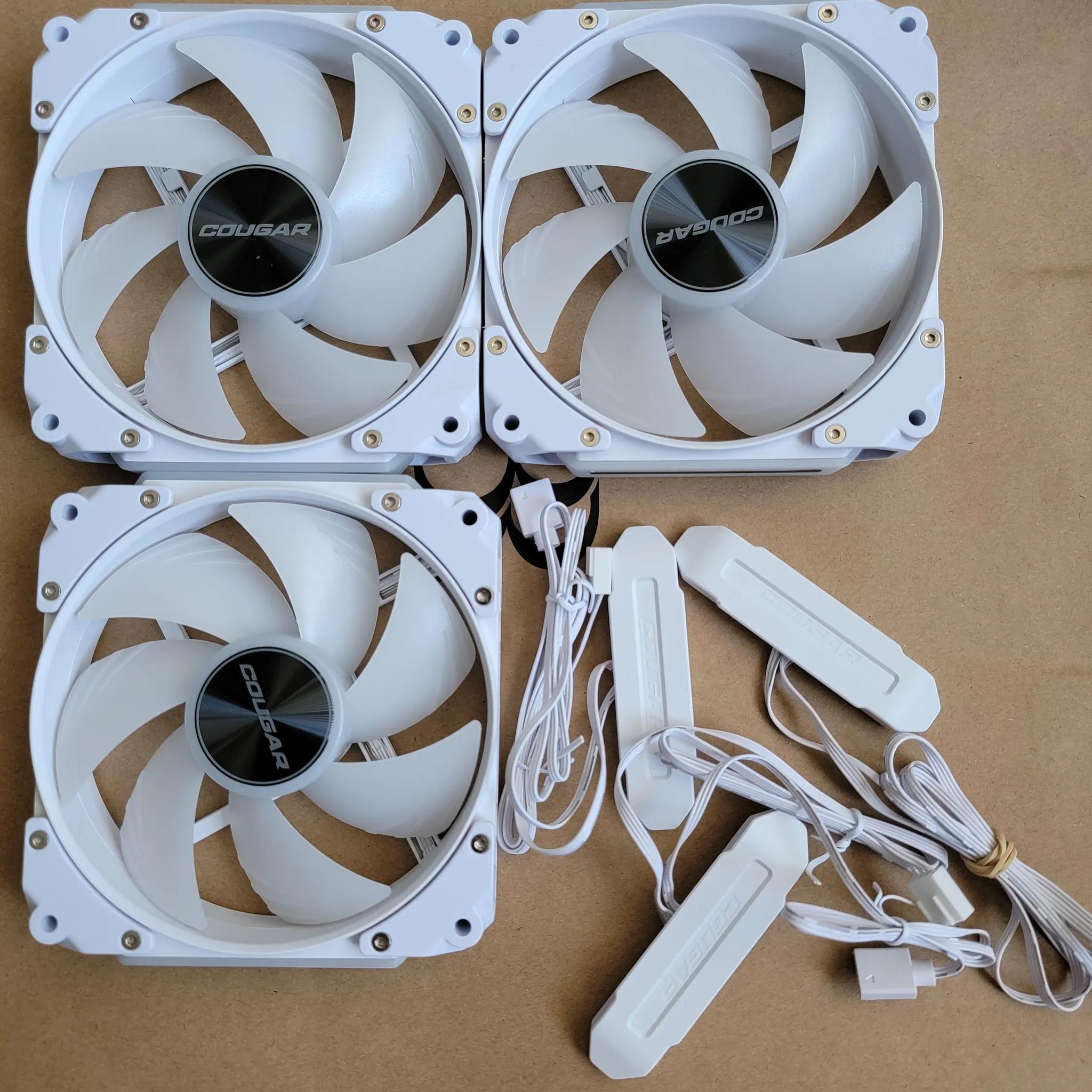 3 Pack Cougar Apolar 120mm RGB Fans - White - Used