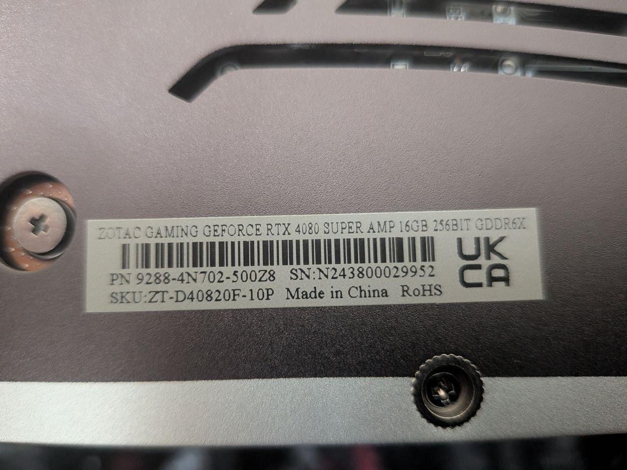Zotac GeForce RTX 4080 SUPER AMP