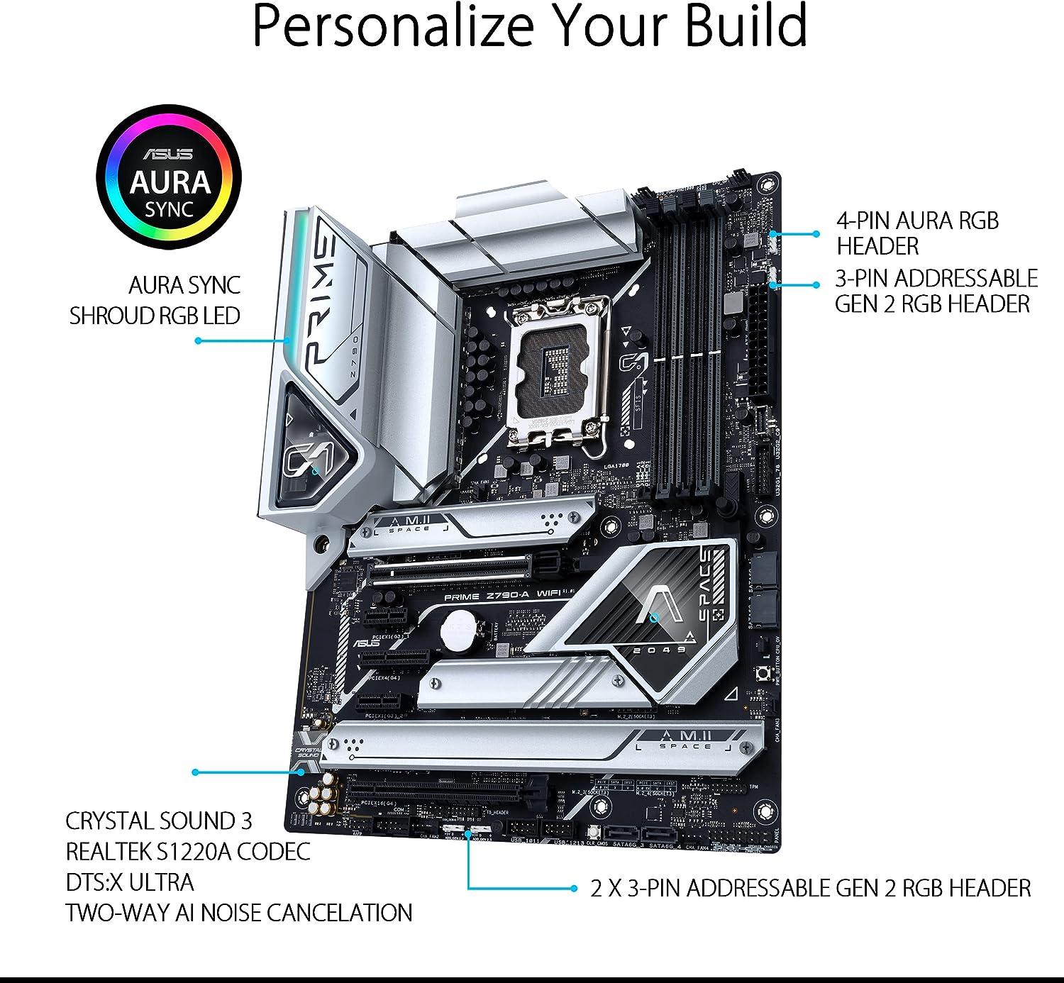 ASUS PRIME Z790-A WIFI Intel LGA 1700 Z790 ATX M.2 Desktop Motherboard A