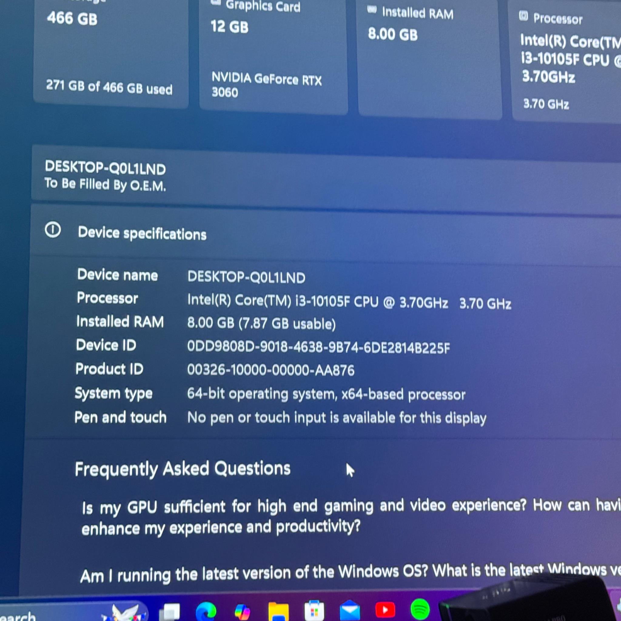 Gaming PC Intel Core i3 ZOTAC GeForce RTX 3060