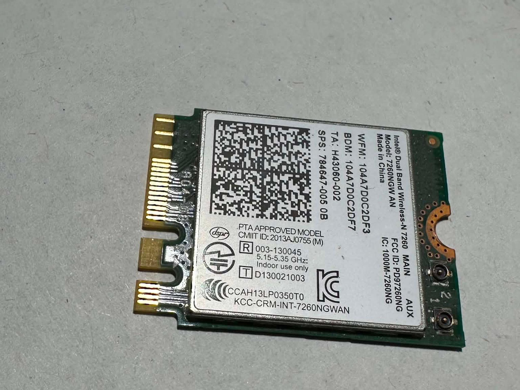 Intel Dual Band Wireless-N 7260 WiFi + Bluetooth M.2 Card