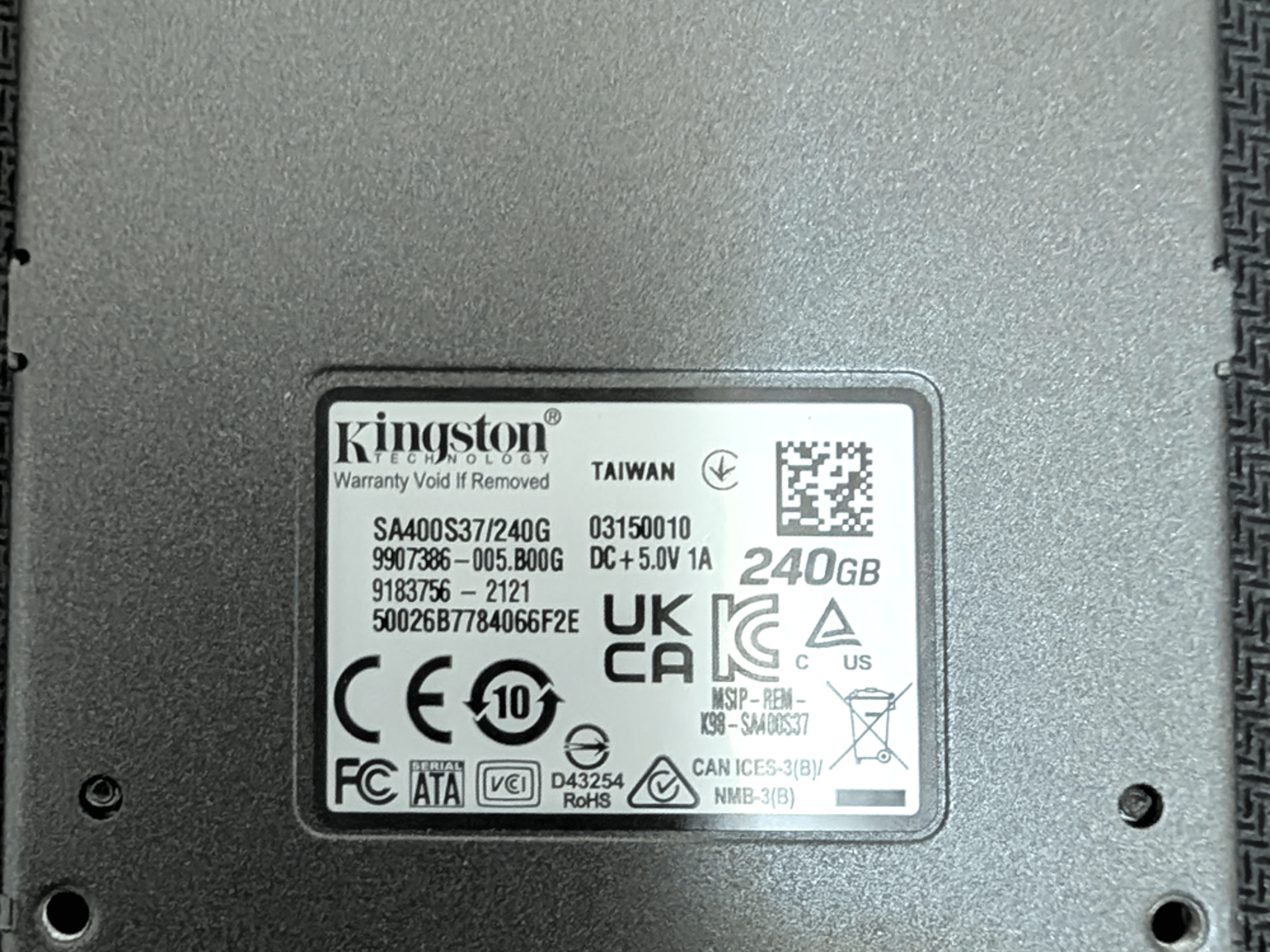 Kingston A400 240GB 2.5" SATA III Internal SSD (SA400S37/240G) Solid State Drive