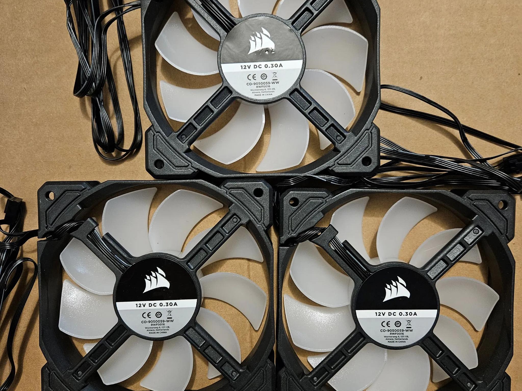 3x Corsair SP120 RGB 120mm Fans - Used - Good Condition