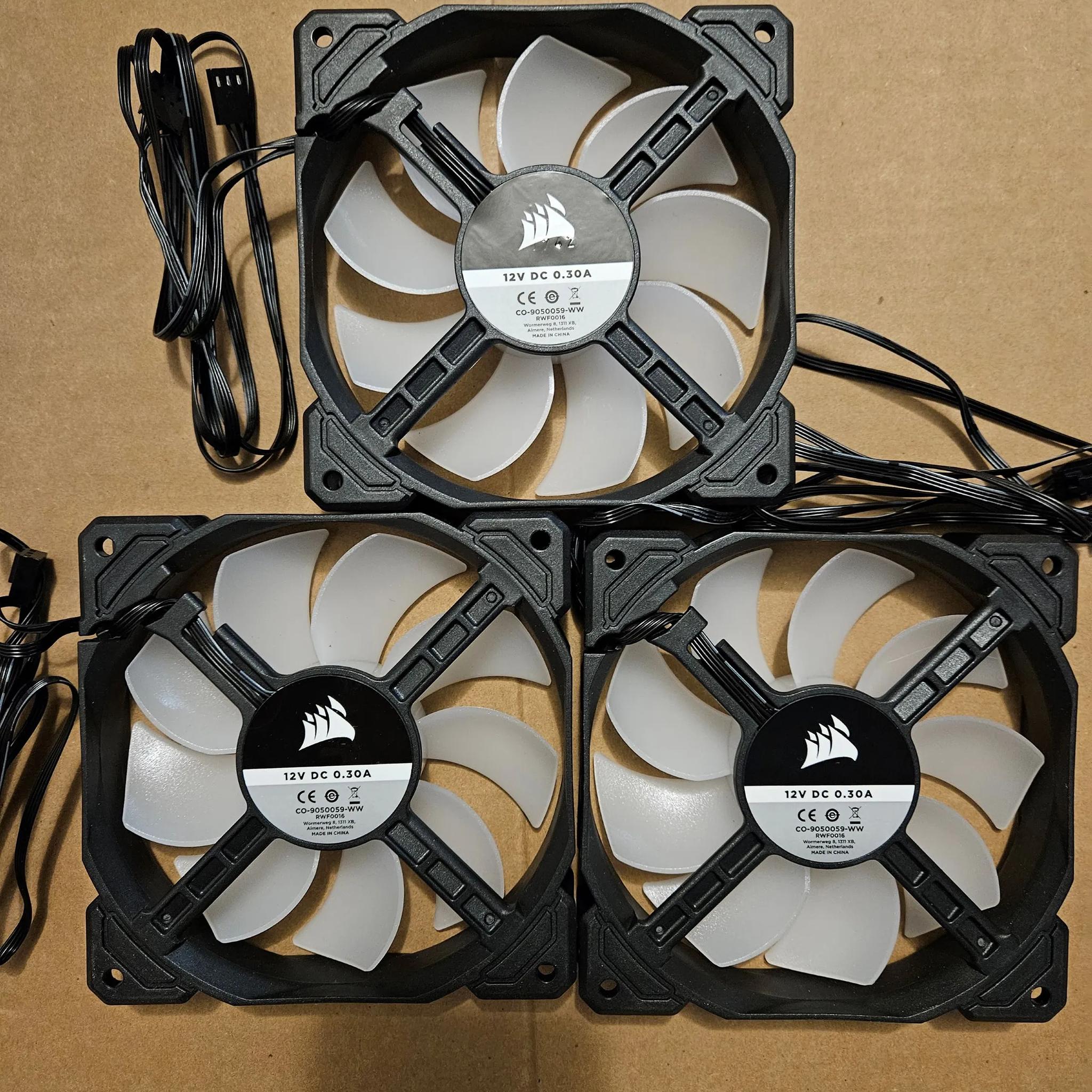 3x Corsair SP120 RGB 120mm Fans - Used - Good Condition