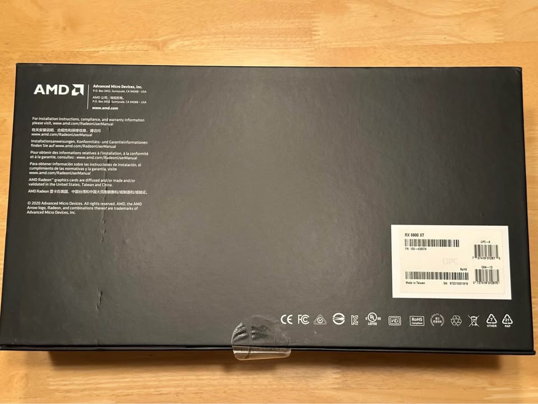 AMD RX 6800 XT Reference 16 GB with original box