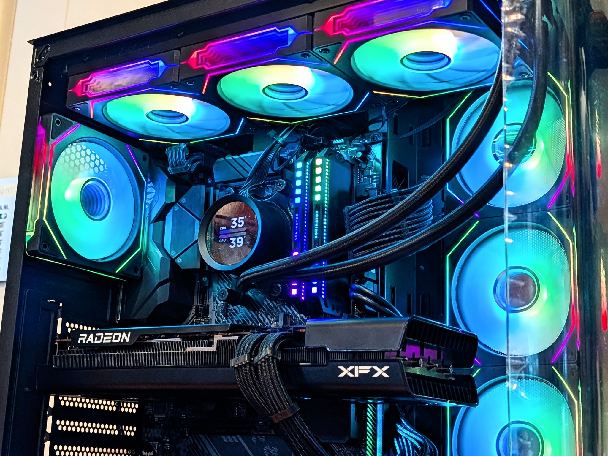 🌈 Ryzen 5 5600XT + RX 7700 XT Gaming PC | 1440p Gaming | Premium RGB Build w/ LCD Liquid Cooler