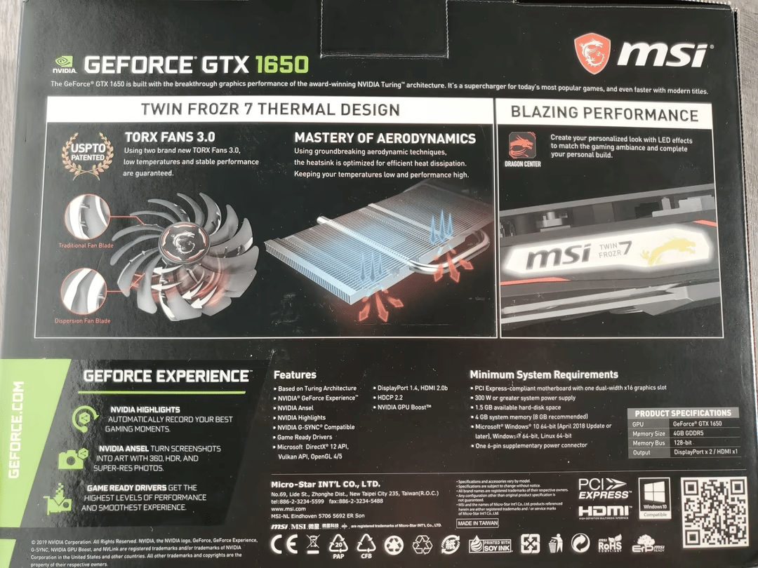 MSI Gaming X 1650 4gb