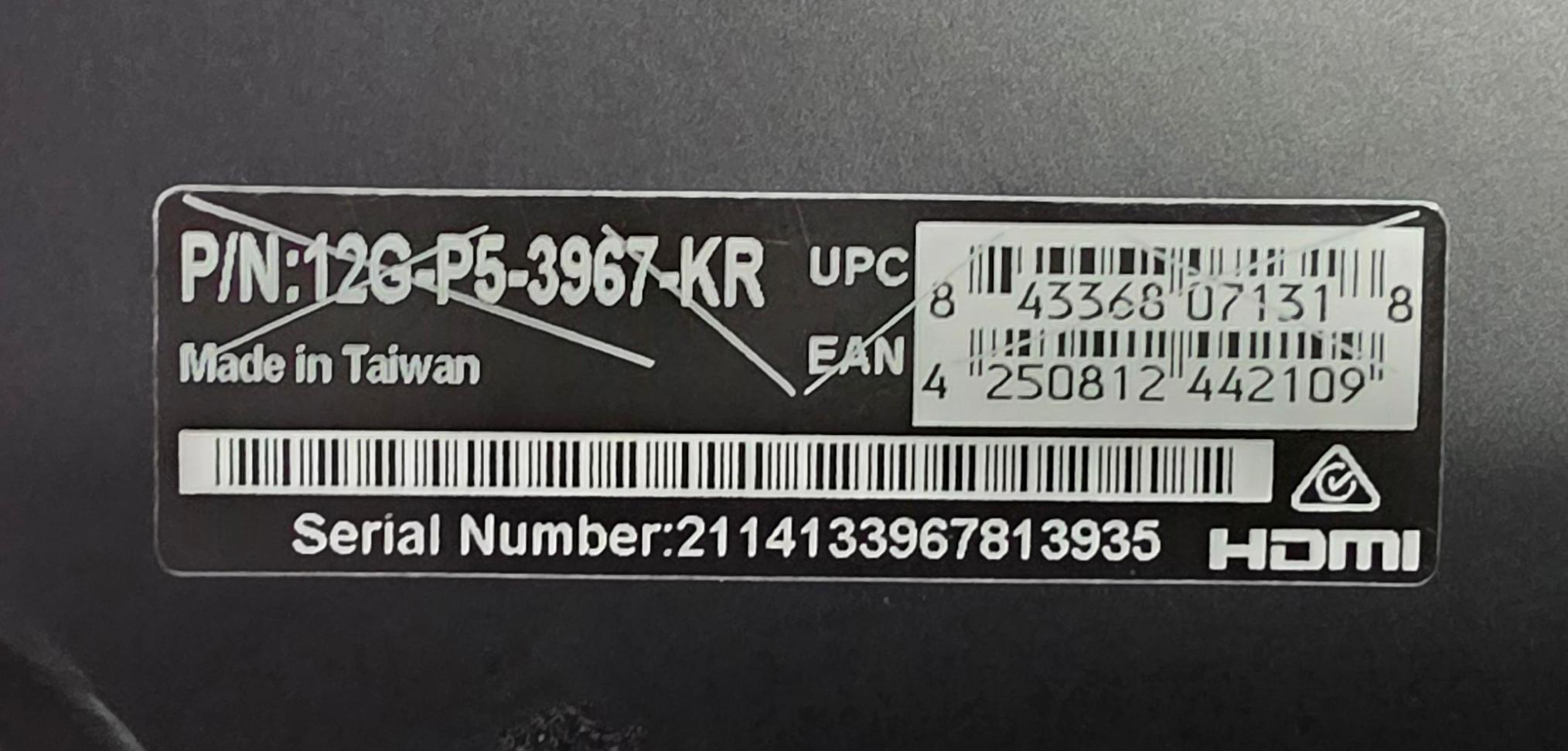 EVGA GeForce RTX 3080 Ti FTW3 Ultra Gaming (12GB GDDR6X)  (PN: 12g-p5-3967-kr)