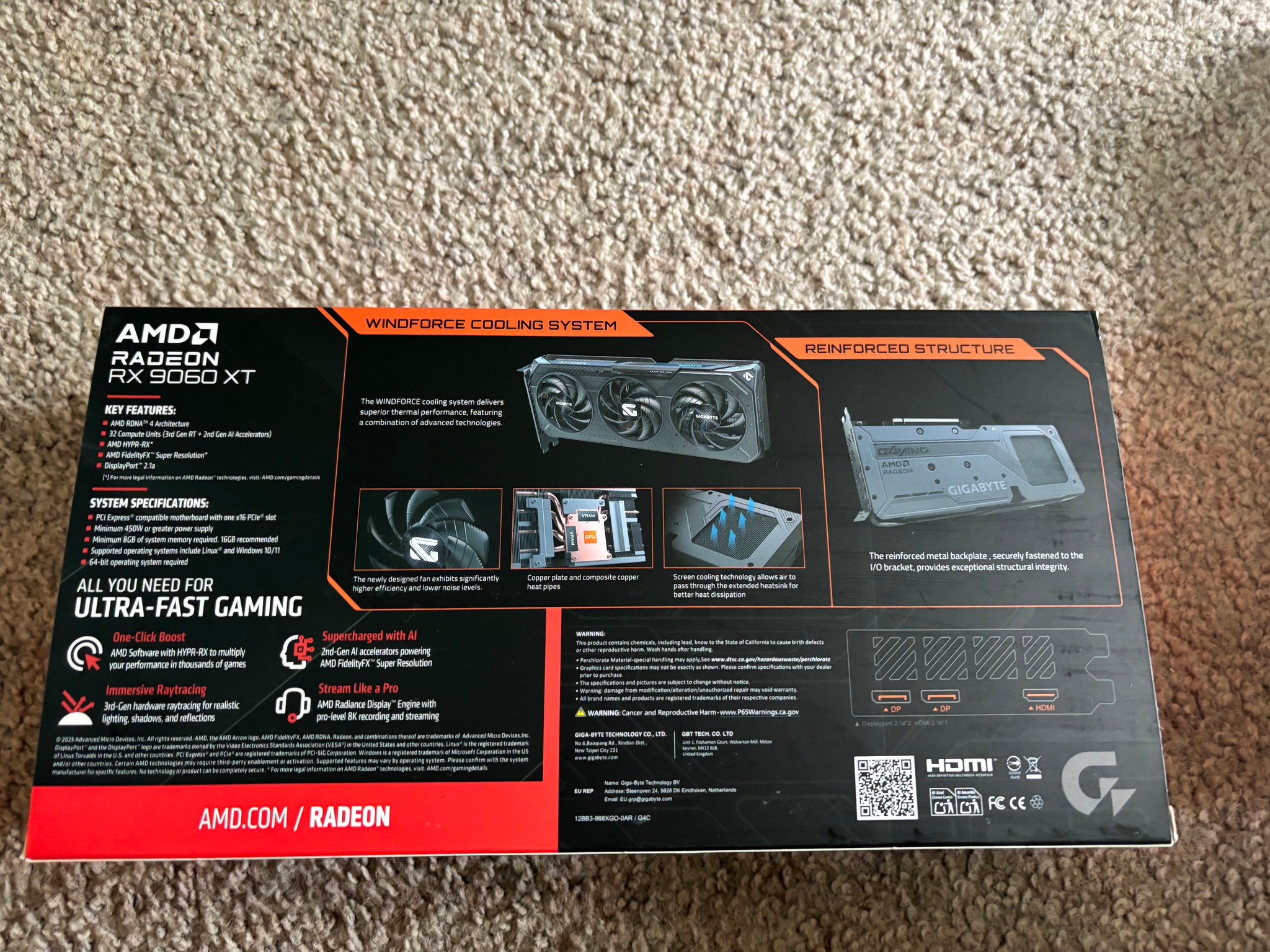 Gigabyte AMD Radeon RX 9060 XT Gaming OC 8 GB