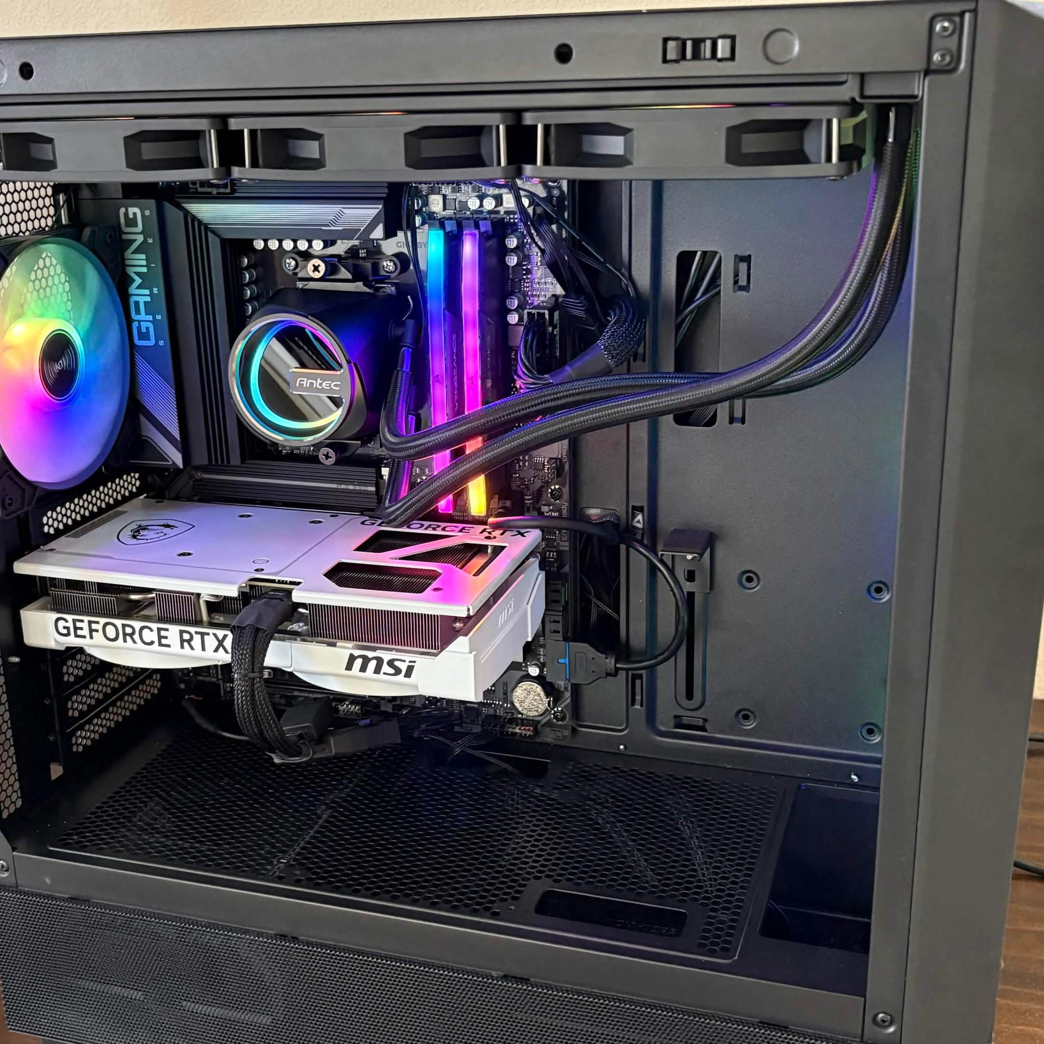 Black PC build made for 1440p Gaming, Multitasking, Video editing, and etc