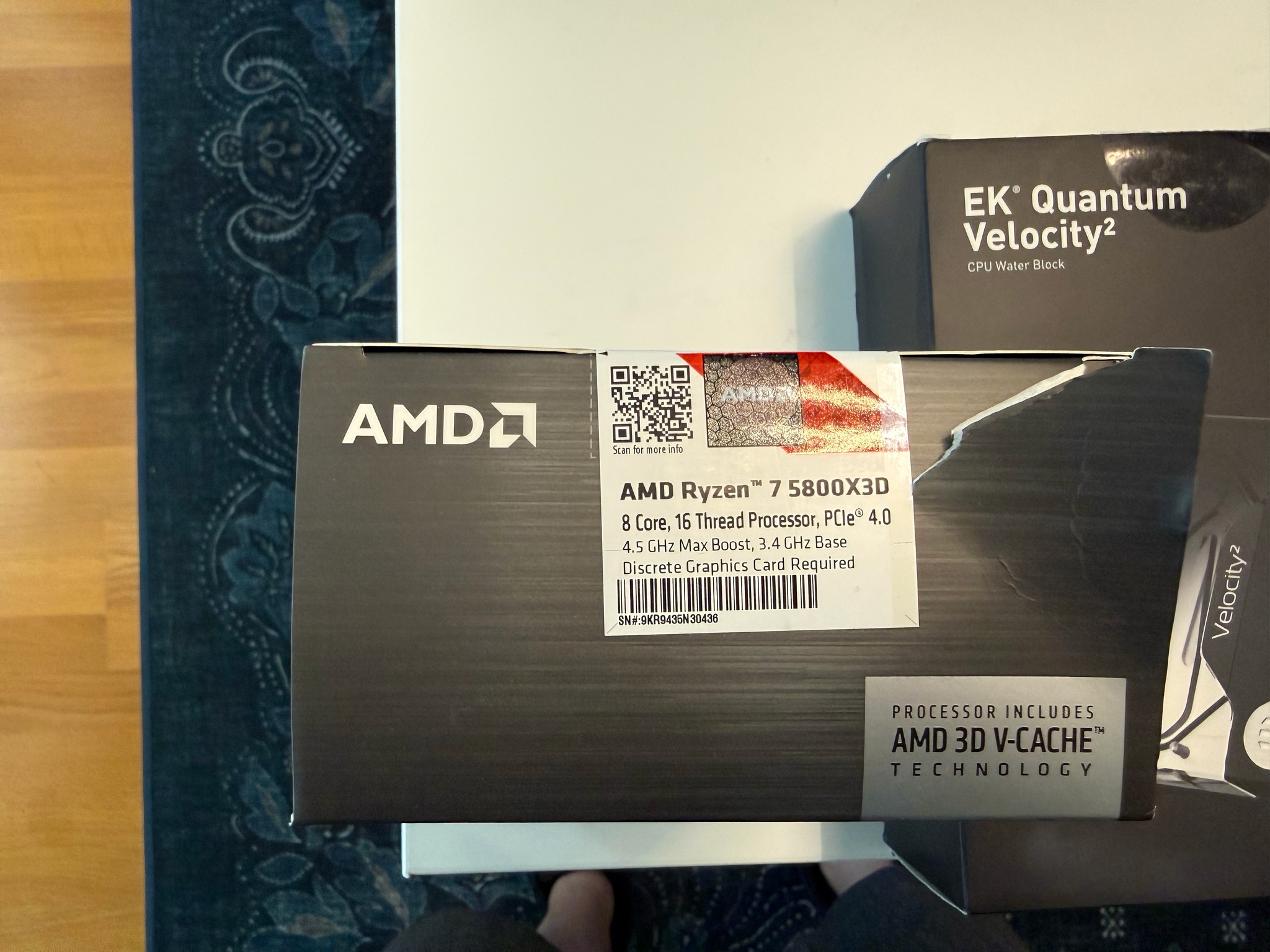 NIB | AMD Ryzen 7 5800x3D | 8 Core, 16 Thread | 4.5Ghz Boost, 3.4 GHz Base w/ EKWB Water Block