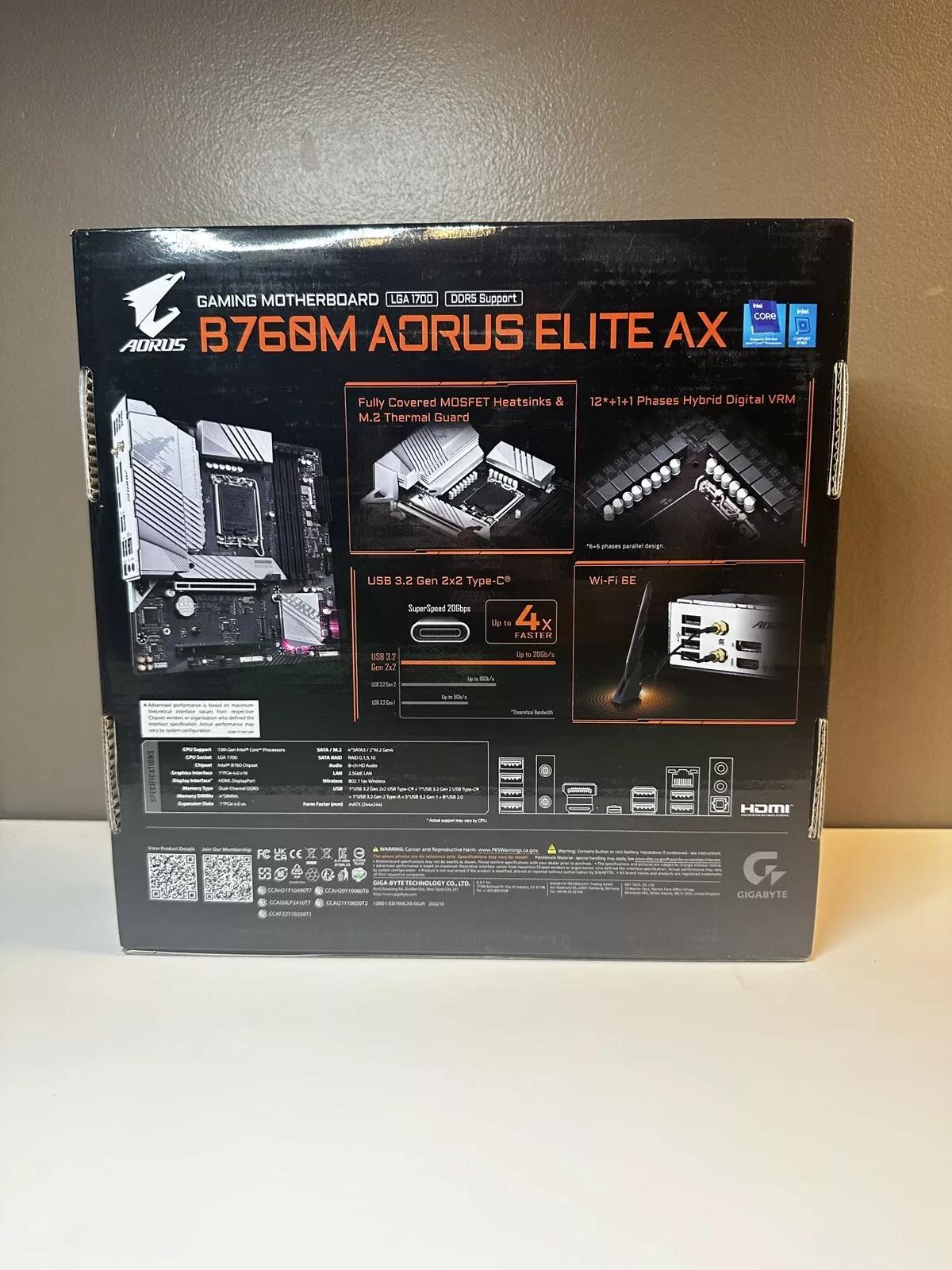 Gigabyte B760M Aorus Elite AX DDR5 Intel Socket LGA 1700 Motherboard BRAND NEW