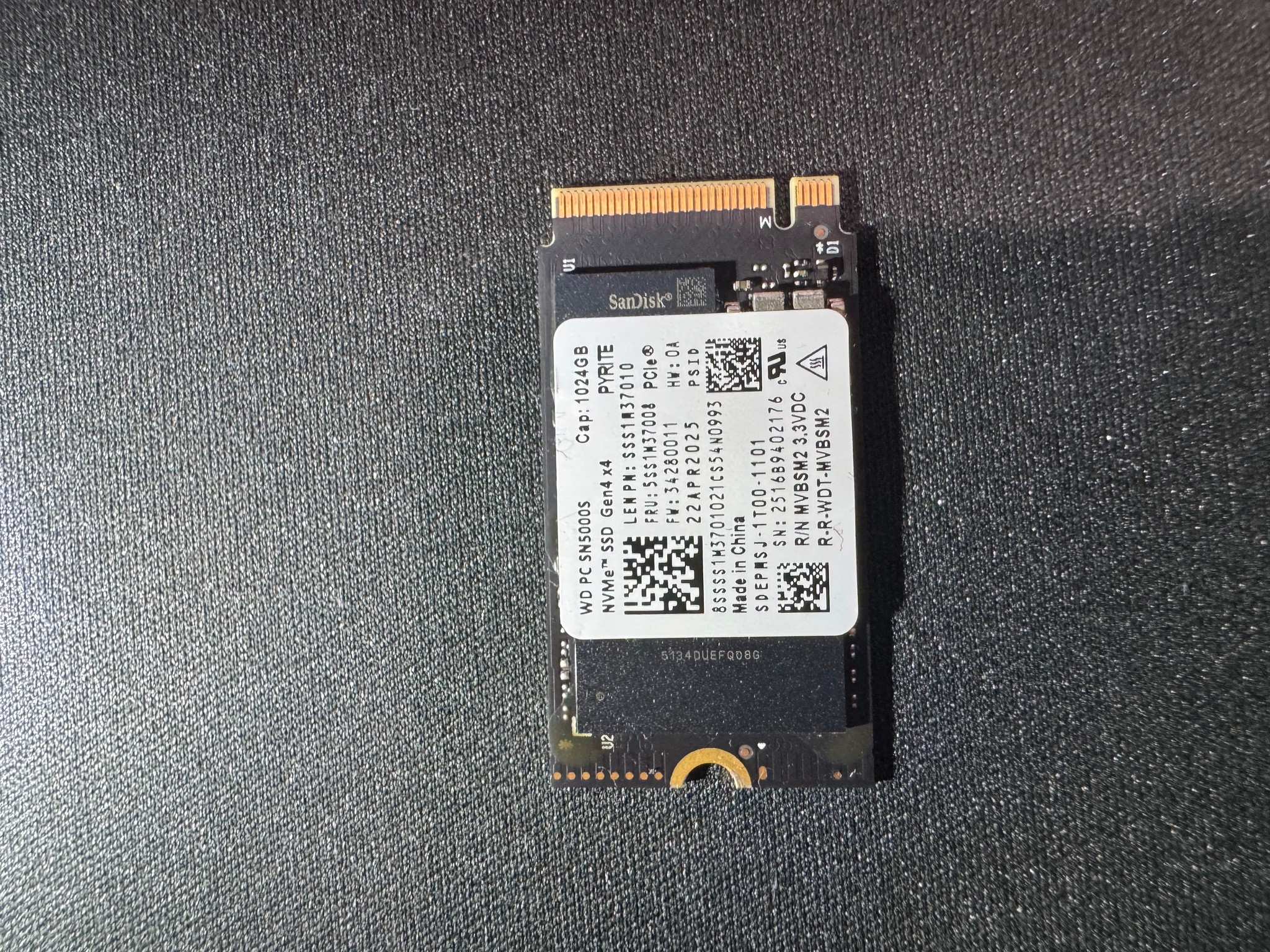 Western Digital PC SN5000S 1TB NVMe SSD