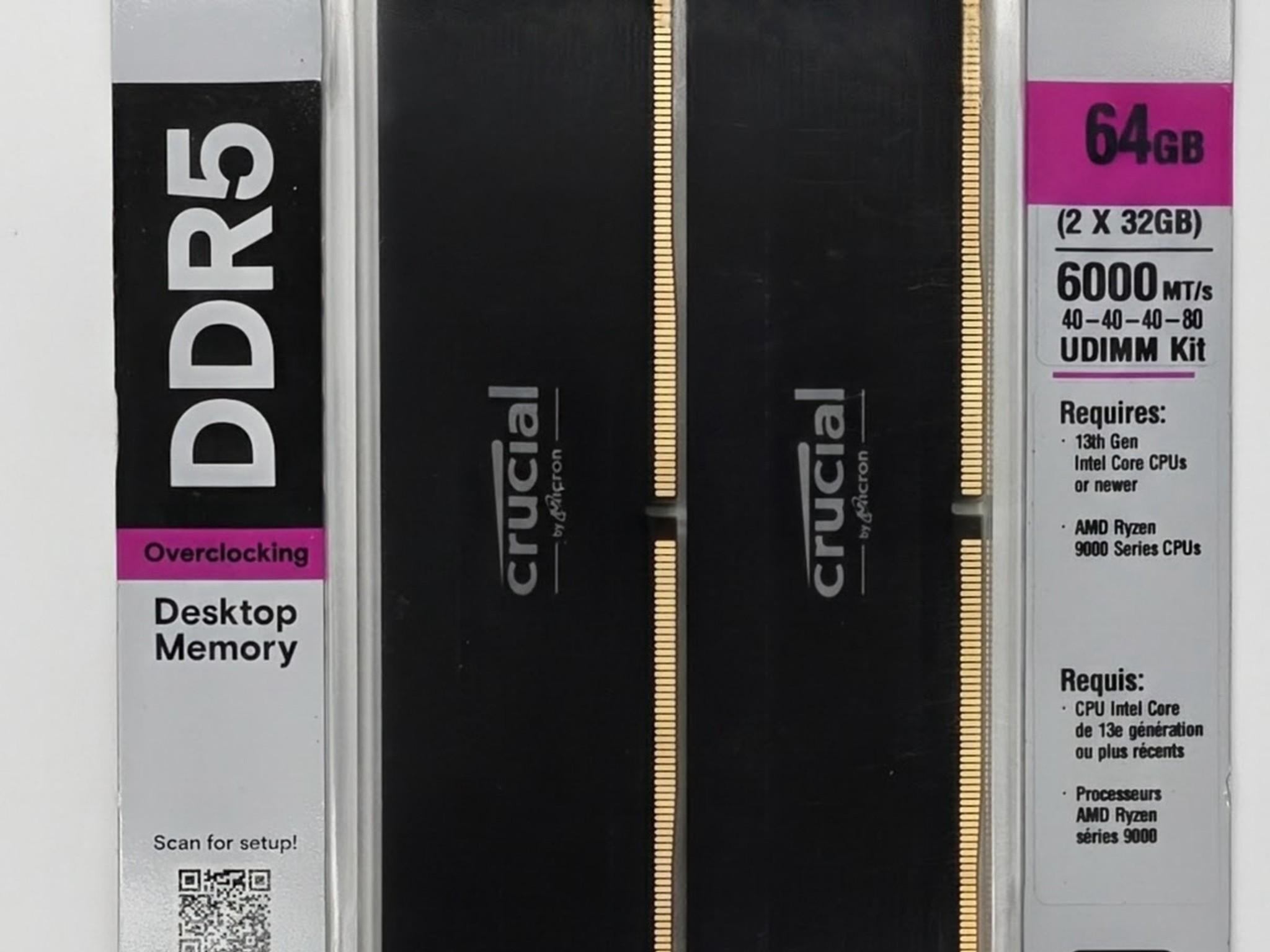 Crucial Pro 64GB (2x32GB) DDR5-6000 CL40 RAM KIT Sealed NEW