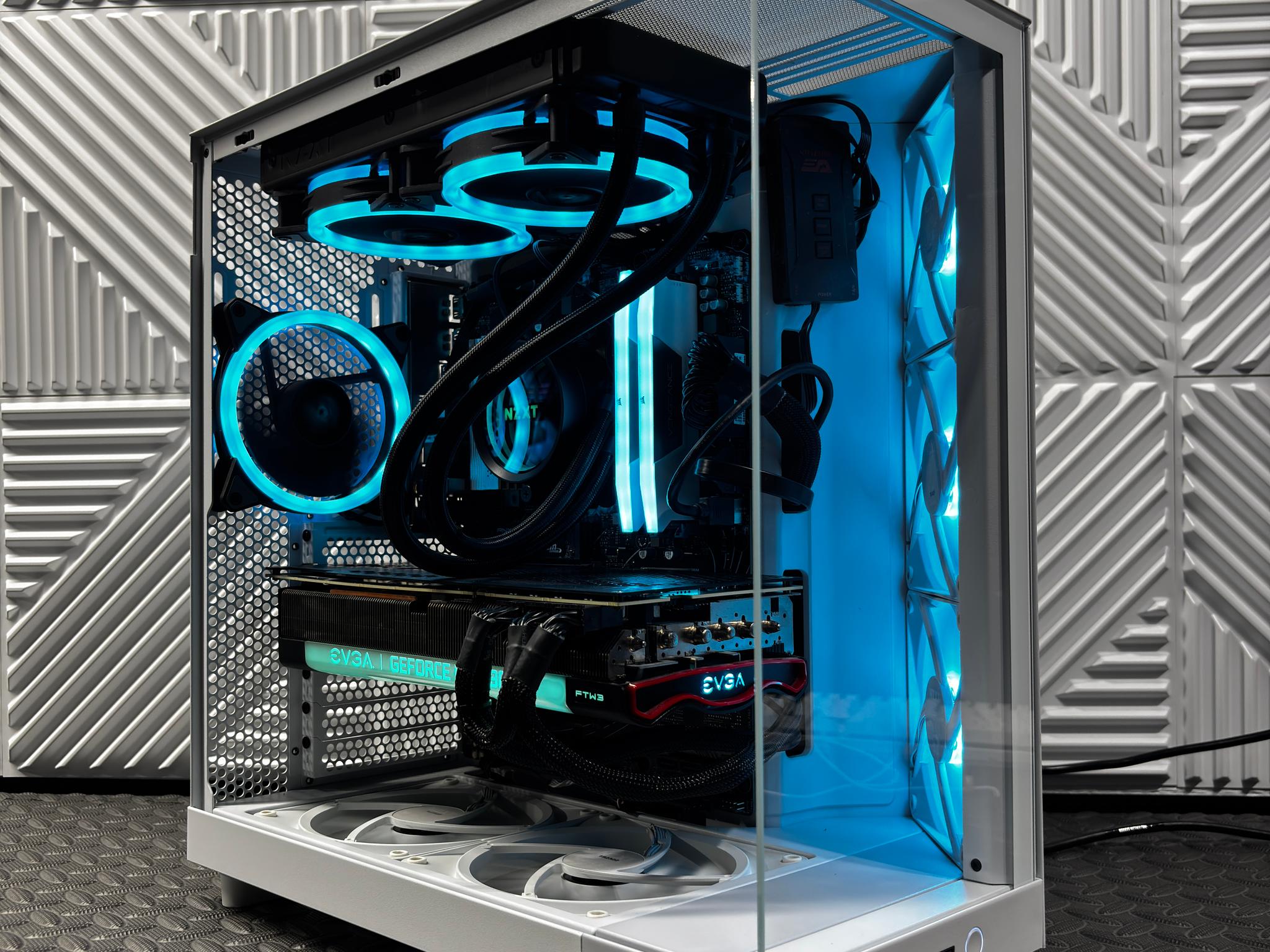 White RGB Gaming PC | RTX 3080 FTW3 Ultra | Ryzen 5 7600 | 32GB DDR5 | NZXT H6 Flow