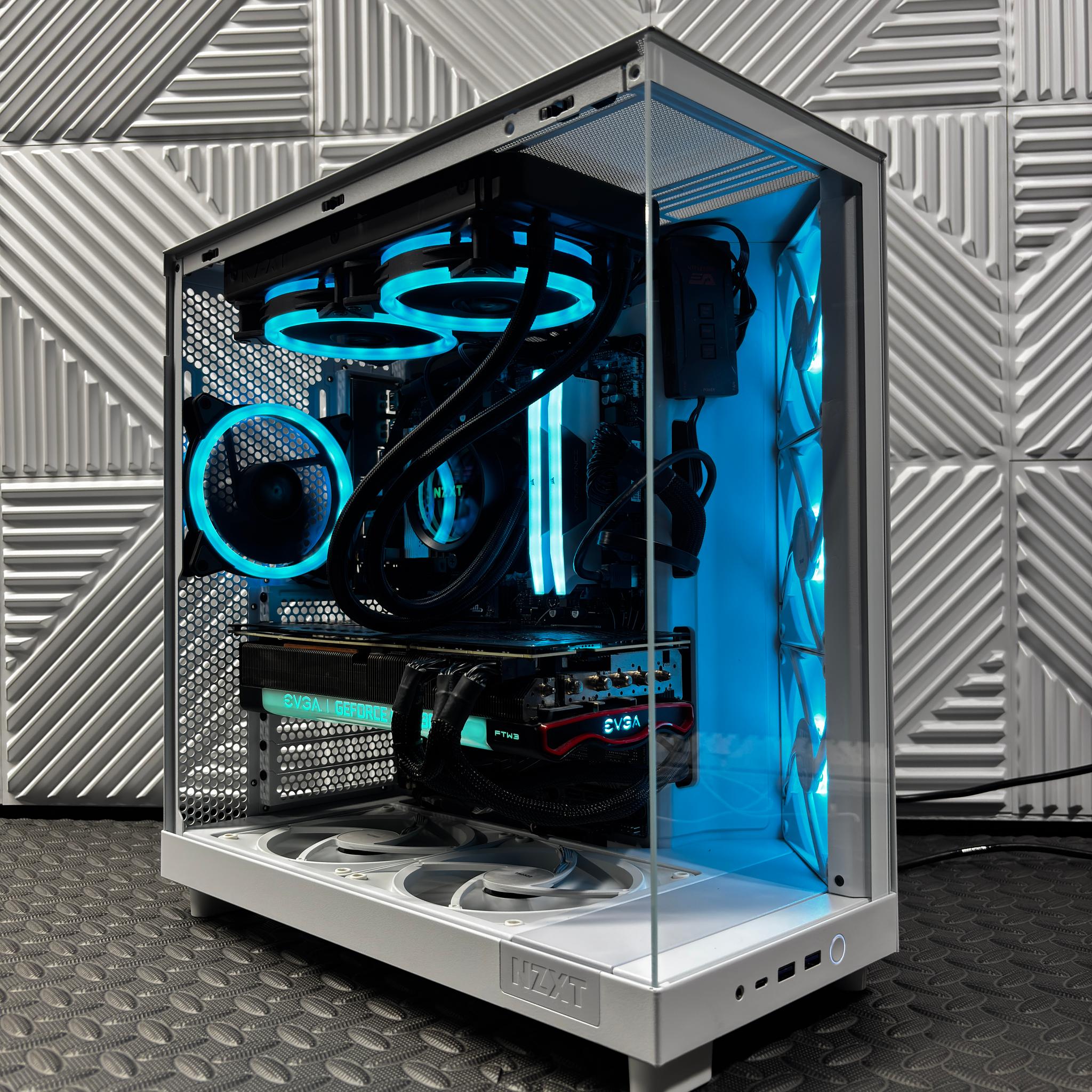 White RGB Gaming PC | RTX 3080 FTW3 Ultra | Ryzen 5 7600 | 32GB DDR5 | NZXT H6 Flow