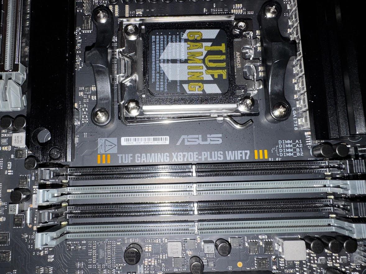 ASUS TUF Gaming X870E-PLUS WIFI7 AMD Motherboard, 16+2+1 Power Stages, PCIe 5.0, Four M.2 Slots