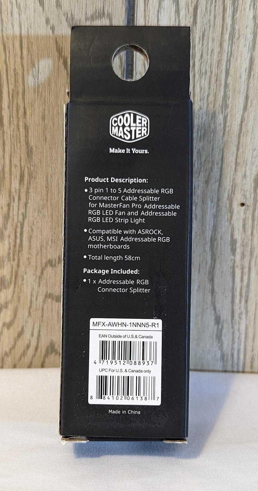 Cooler Master 1-to-5 ARGB Splitter Cable for 5v 3pin Addressable RGB