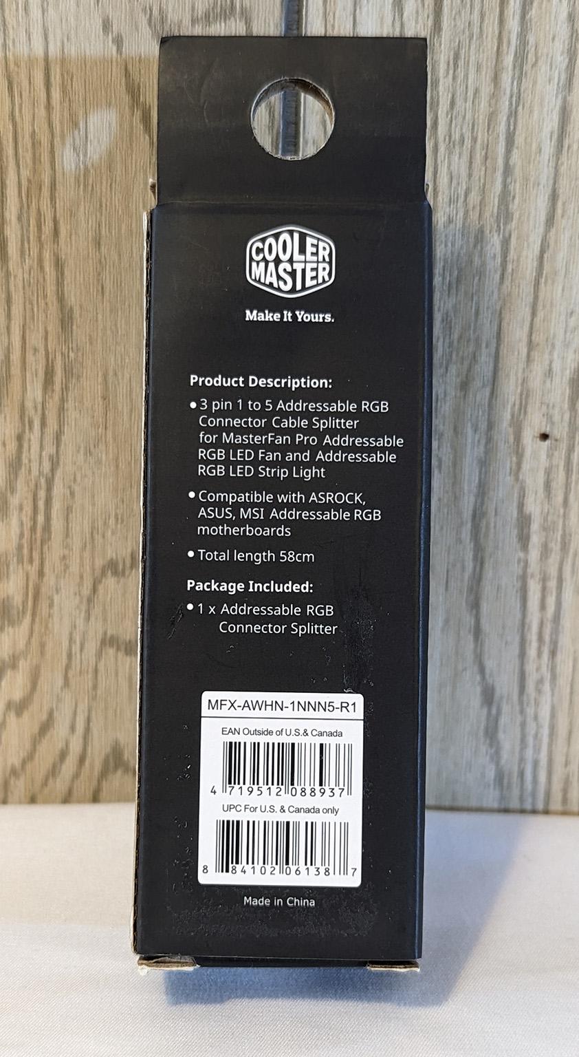 Cooler Master 1-to-5 ARGB Splitter Cable for 5v 3pin Addressable RGB