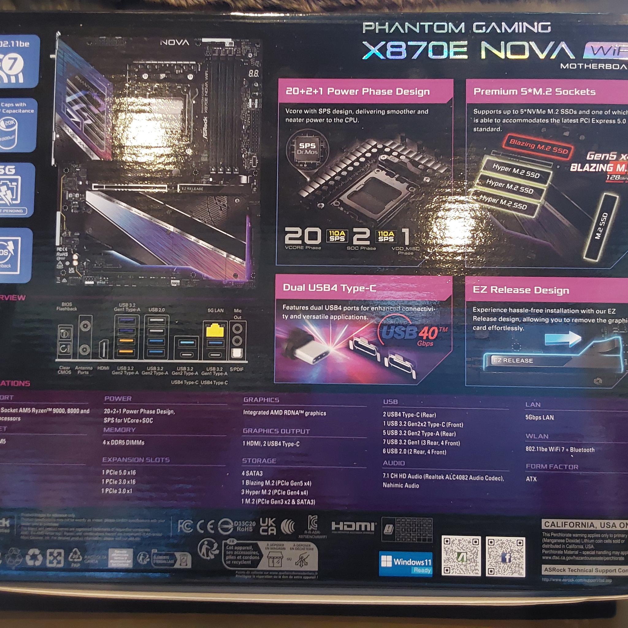 ASRock X870E NOVA WIFI AMD AM5 X870E ATX Motherboard  (NEW & UNUSED!)