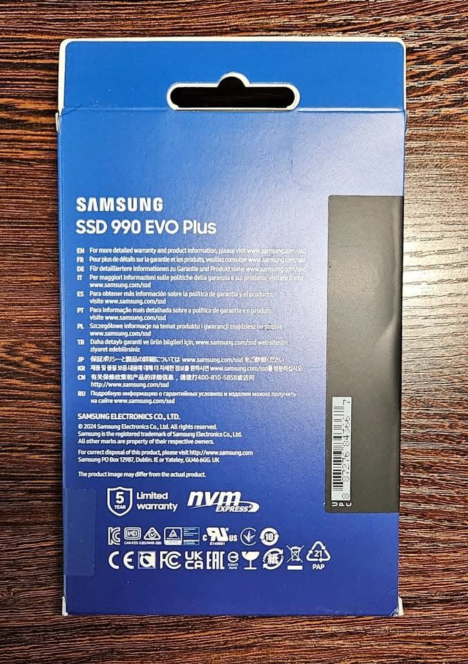 Samsung SSD 990 EVO Plus 4TB, PCIe Gen 4x4 | 5x2 M.2 2280, Up to 7,250 MB/s | NVMe