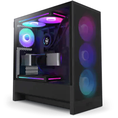 NZXT - H5 Flow RGB 2024 Compact ATX Mid-Tower Airflow PC Case - Black