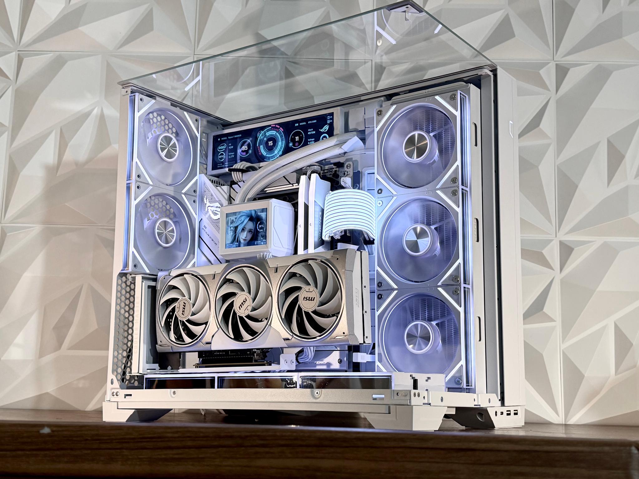 🤍❄️  RTX 5080 | R7 9800X3D | 32GB DDR5 | 2TB | Dual LCD | W11 Pro “FROST MIRAGE” PC |❄️🤍
