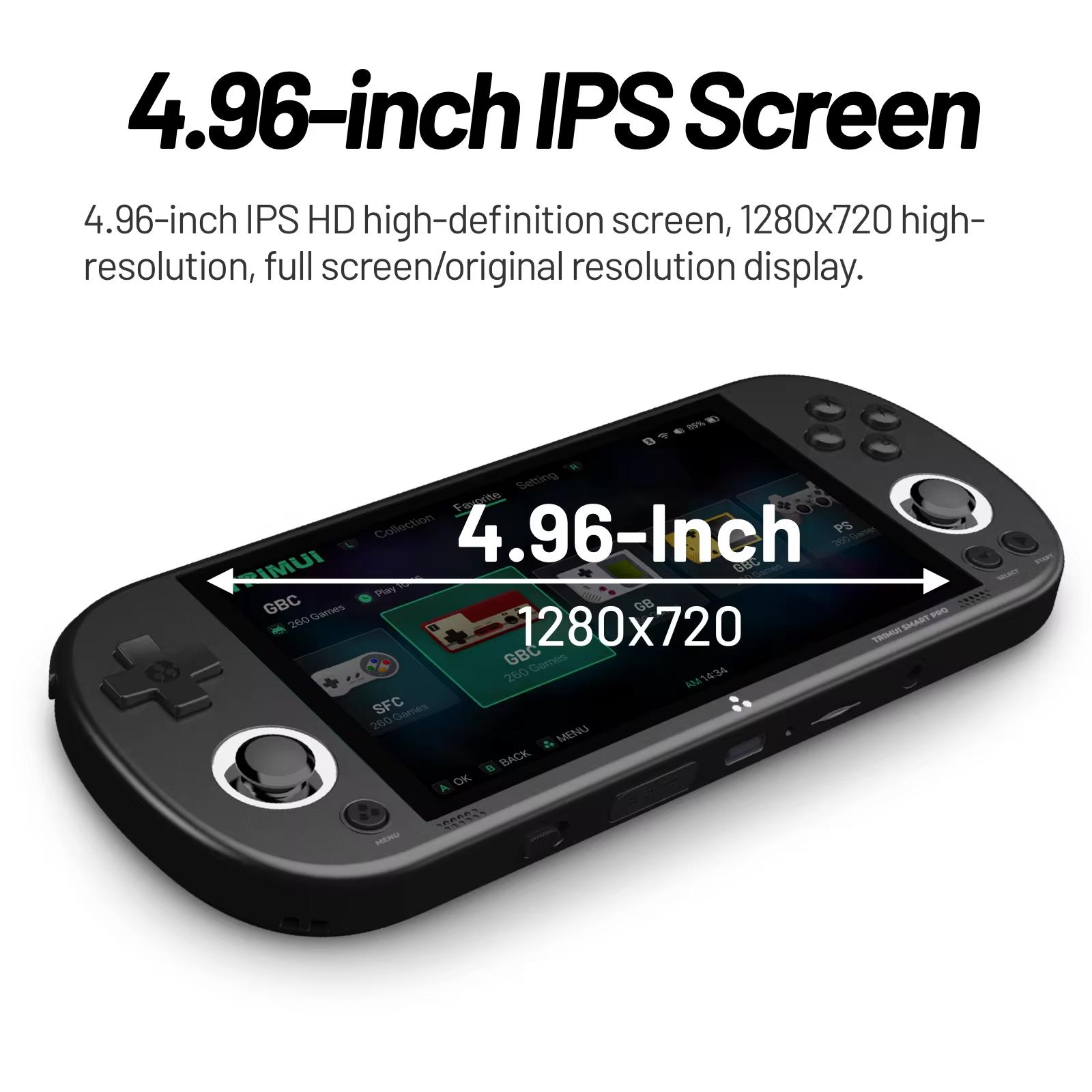 Trimui Smart Pro Retro Video Game Console Handheld Game 4.96''IPS Screen w/ 64GB SD CARD
