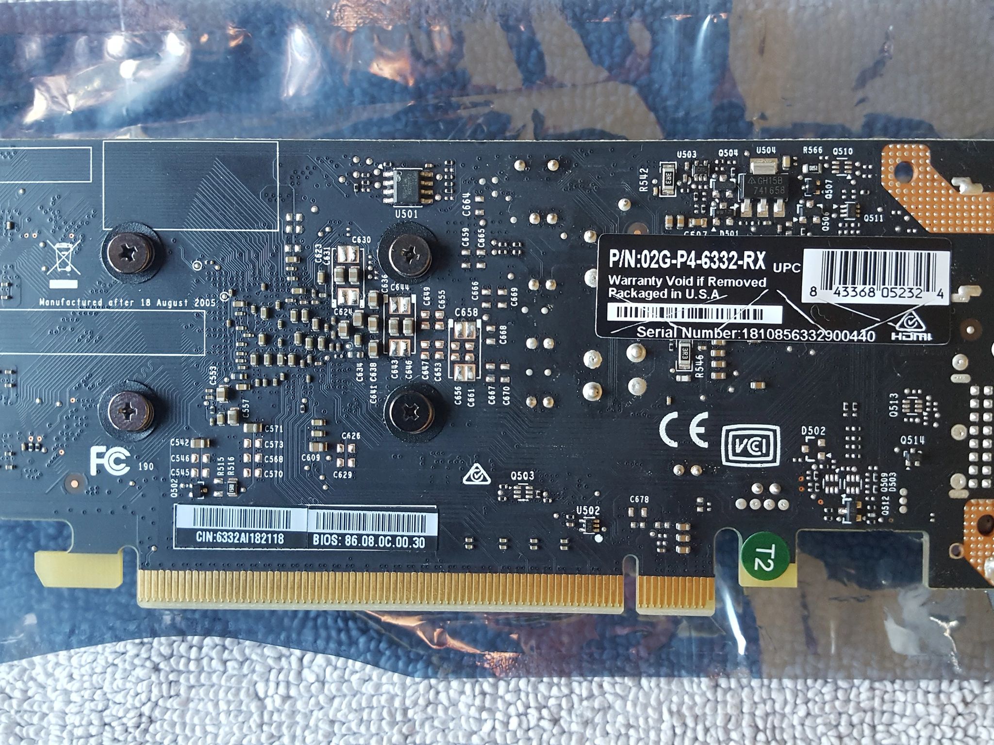 EVGA Geforce GT 1030 2GB GDDR5 - low profile & full height brackets included, used - like new