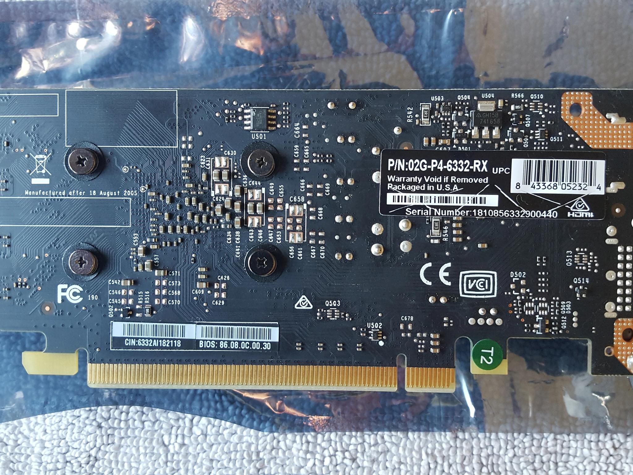 EVGA Geforce GT 1030 2GB GDDR5 - low profile & full height brackets included, used - like new