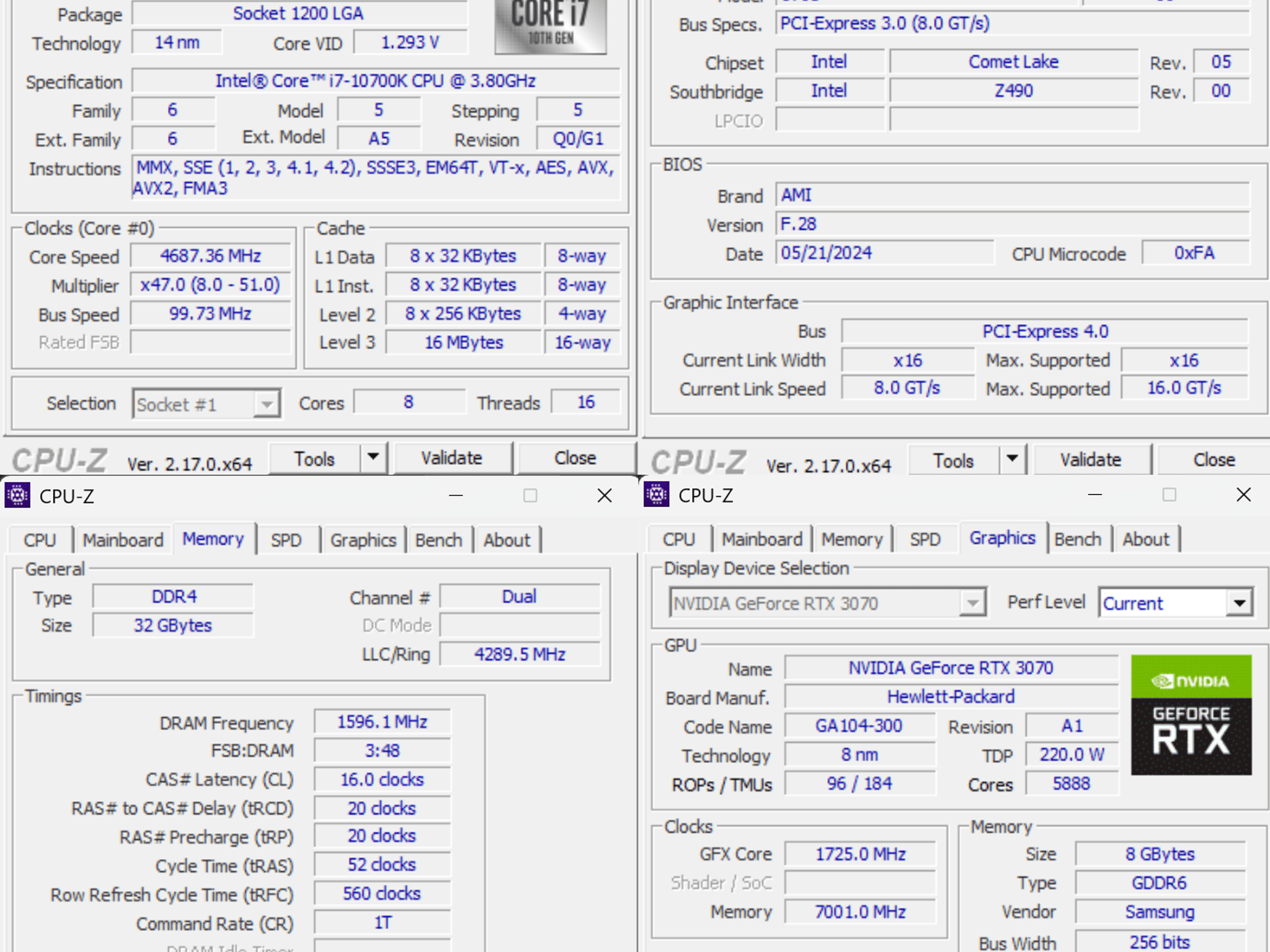 HP OMEN PC - RTX 3070, i7-10700K, 32GB RAM, 1TB NVMe