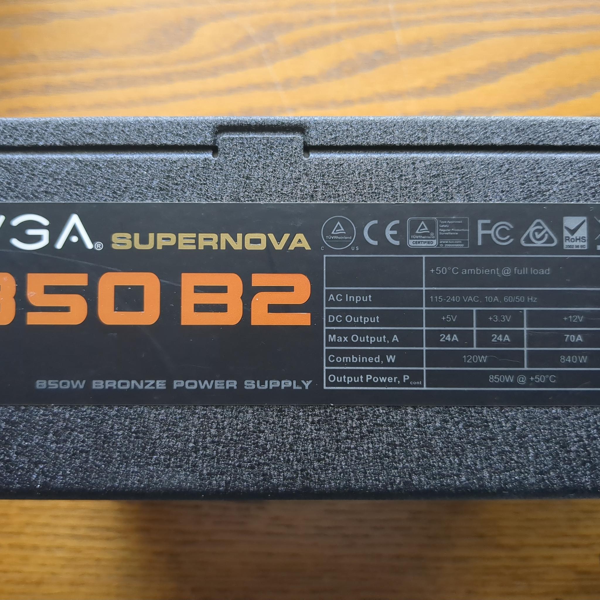 EVGA SuperNOVA 850 B2 80+ Bronze power supply