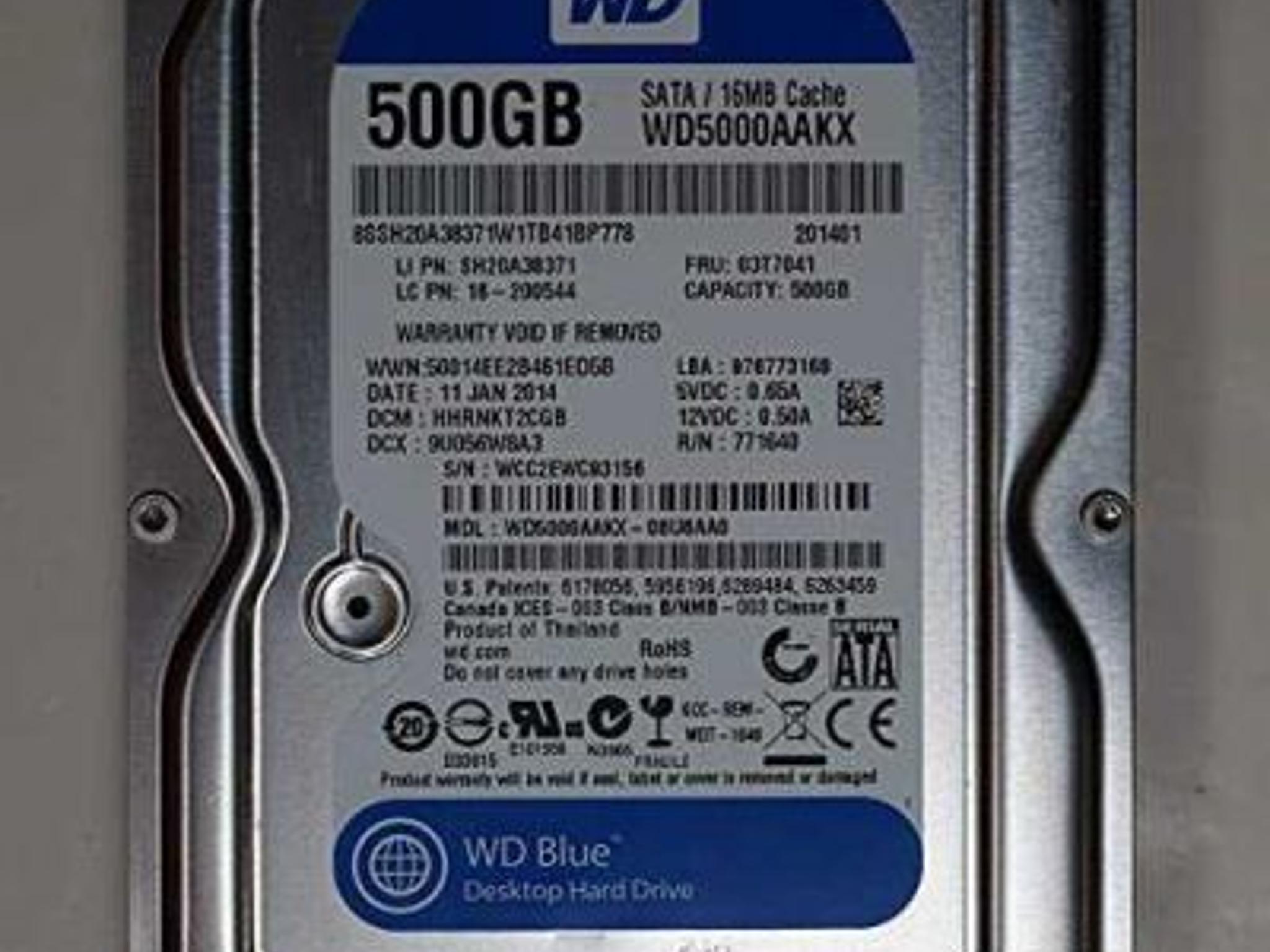 WD Blue 500GB Desktop Hard Disk Drive - 7200 RPM