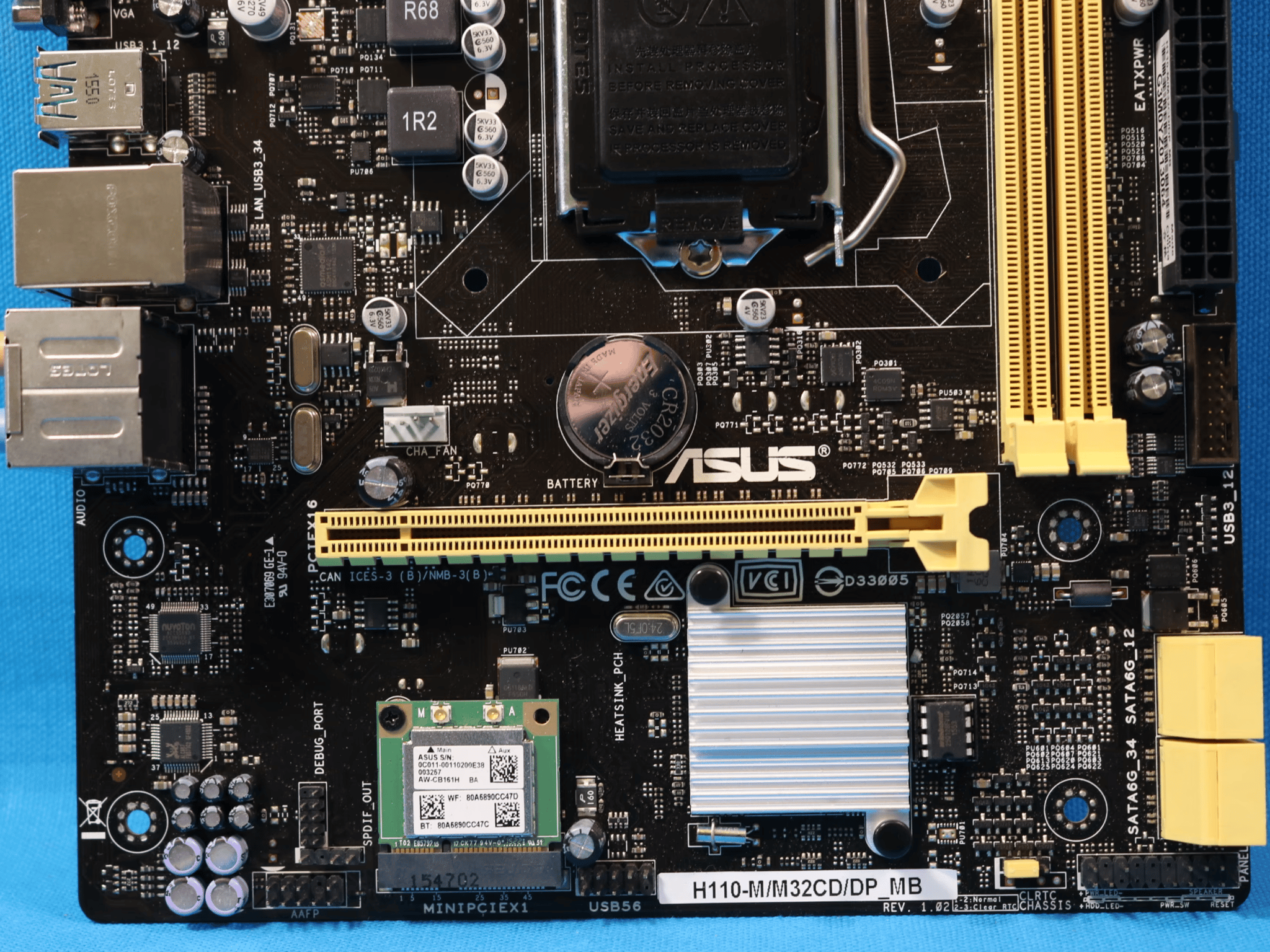 Asus H110-M/M32CD/DP_MB Intel LGA1151/Socket H4 DDR3L MicroATX Desktop Motherboard & I/O Shield