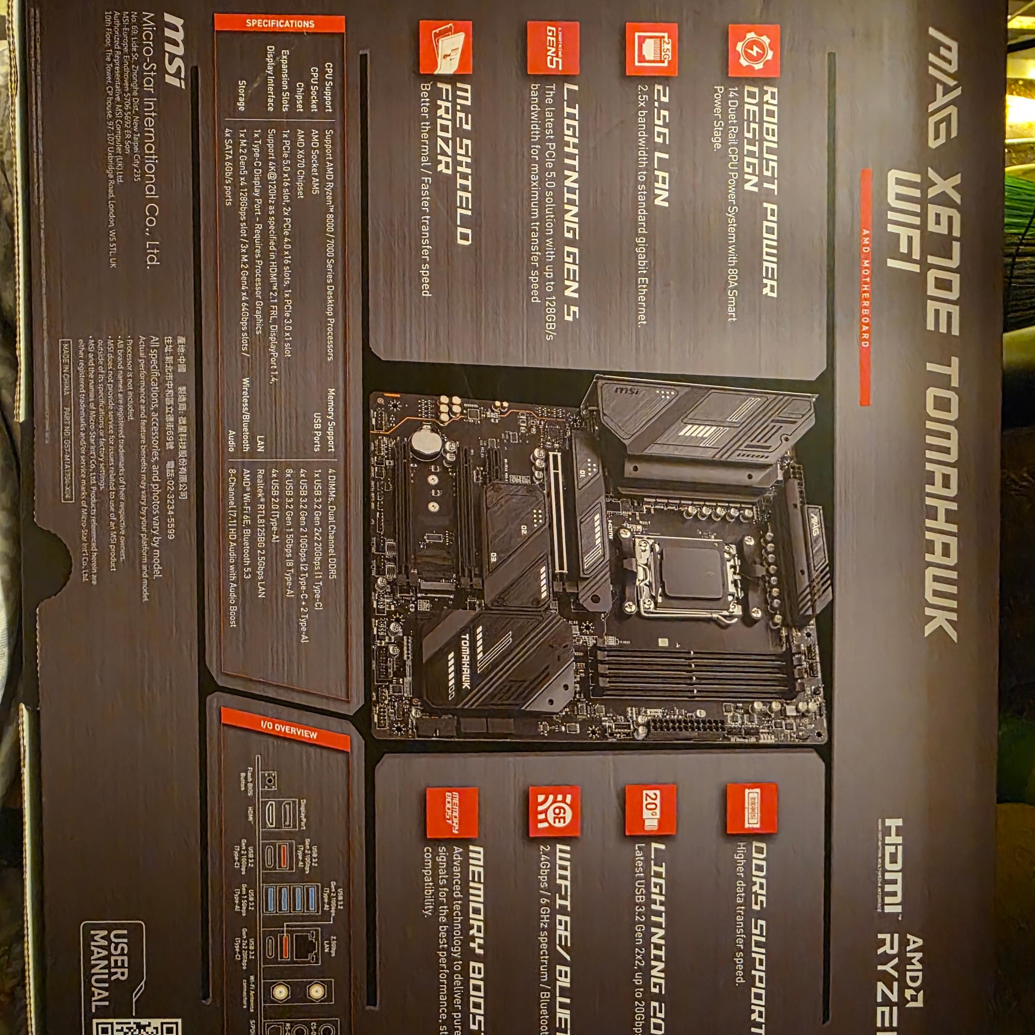 MAG x670e tomahawk wifi