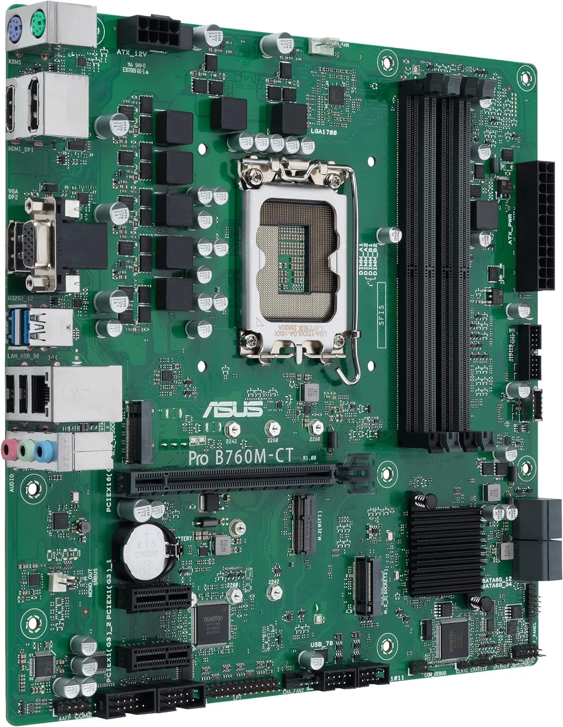 ASUS PRO B760M-CT Intel B760 LGA 1700 MicroATX DDR5 Desktop Motherboard