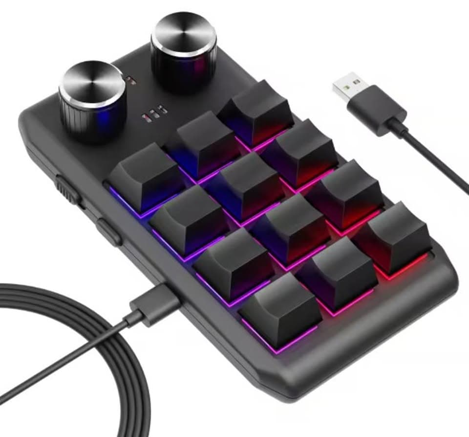 Wireless RGB Bluetooth Macropad With Red Switches