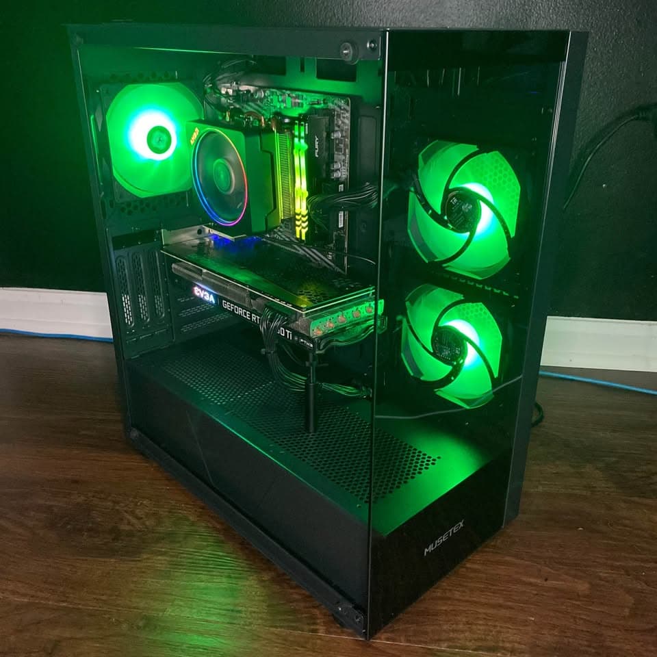 Black Gaming PC (RTX 3060 TI 8GB + AMD Ryzen 5 3600 + 16GB DDR4 + HDD + SSD)