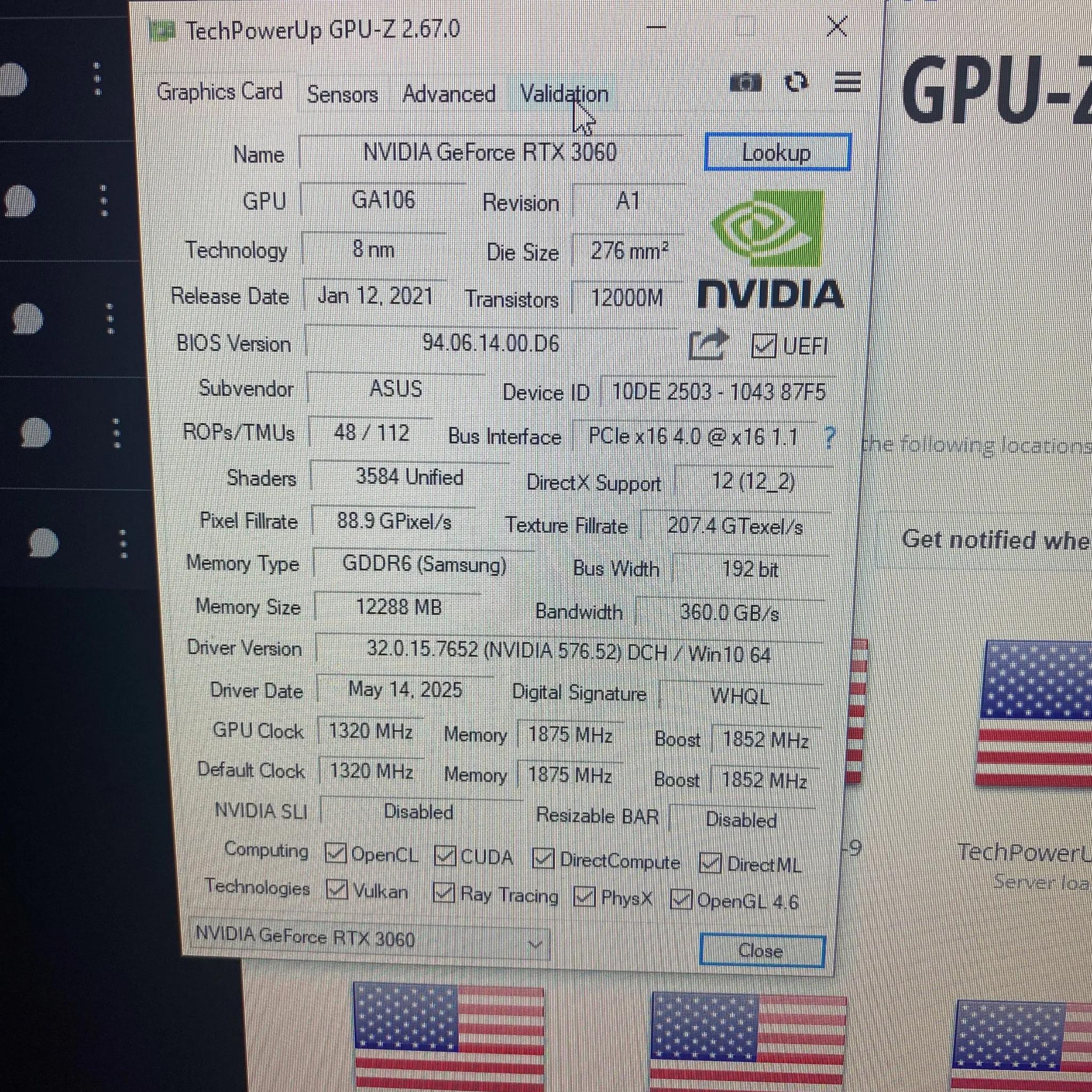 3060 asus tufff gaming 12gb oc