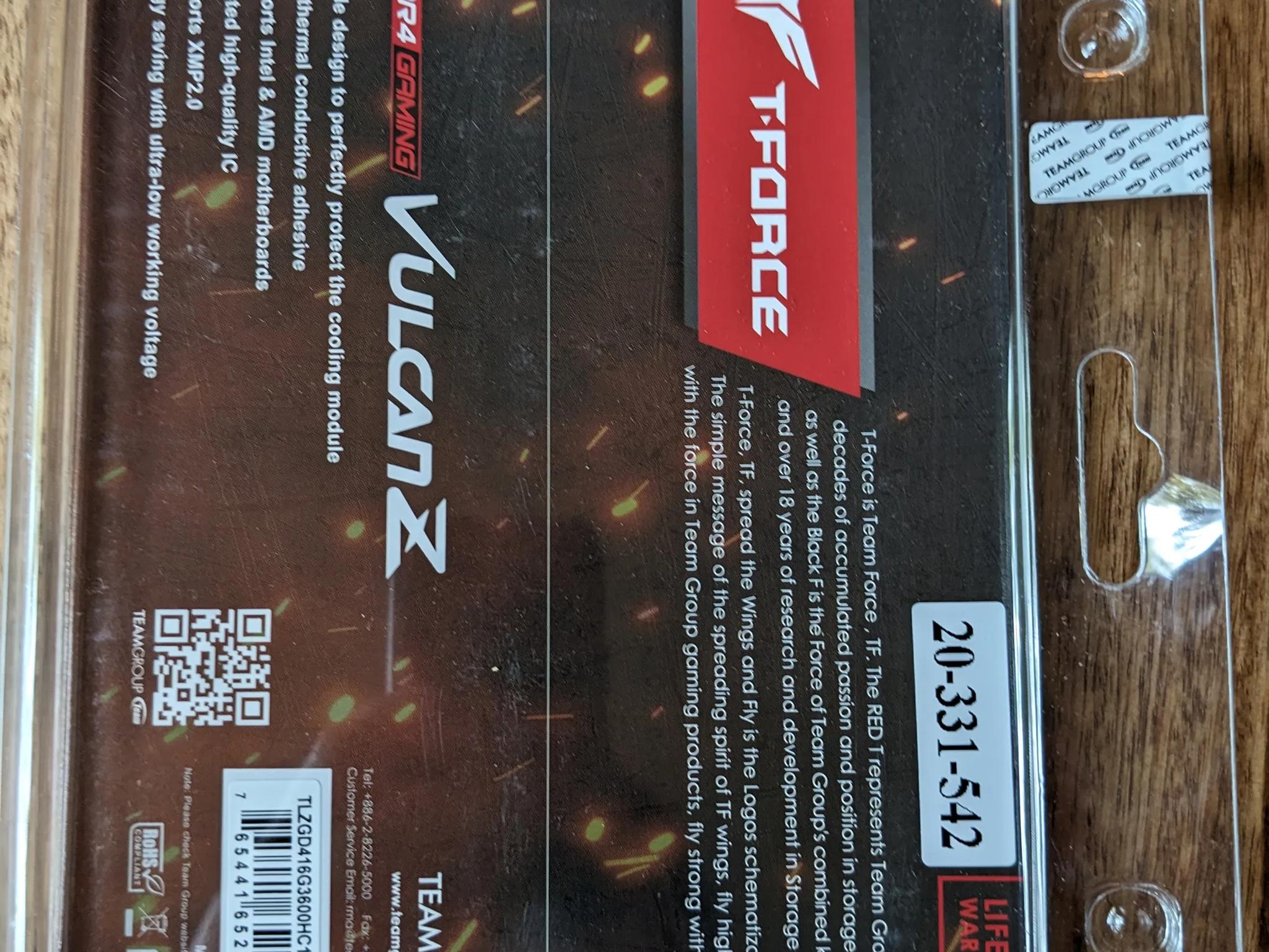 Brand New in Box DDR4 3600 CL18 16GB Kit (2x8GB) from Teamgroup