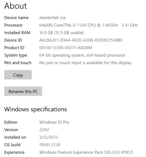 Custom ProDesk 600 G3-2xSSD (256 OS/1Tb Storage) i5-7500, 16 GB RAM RX550 SFF