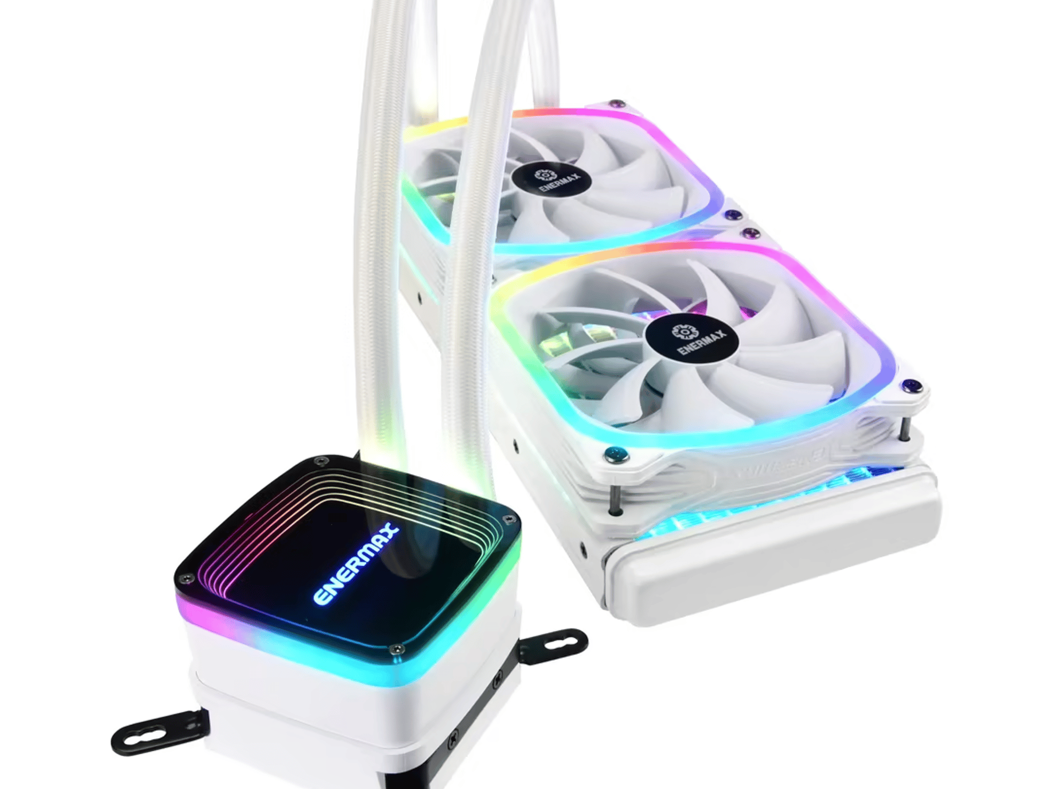 Enermax AQUAFUSION 240mm ARGB All-in-One CPU Liquid Cooler - White + LGA 1700 Bracket