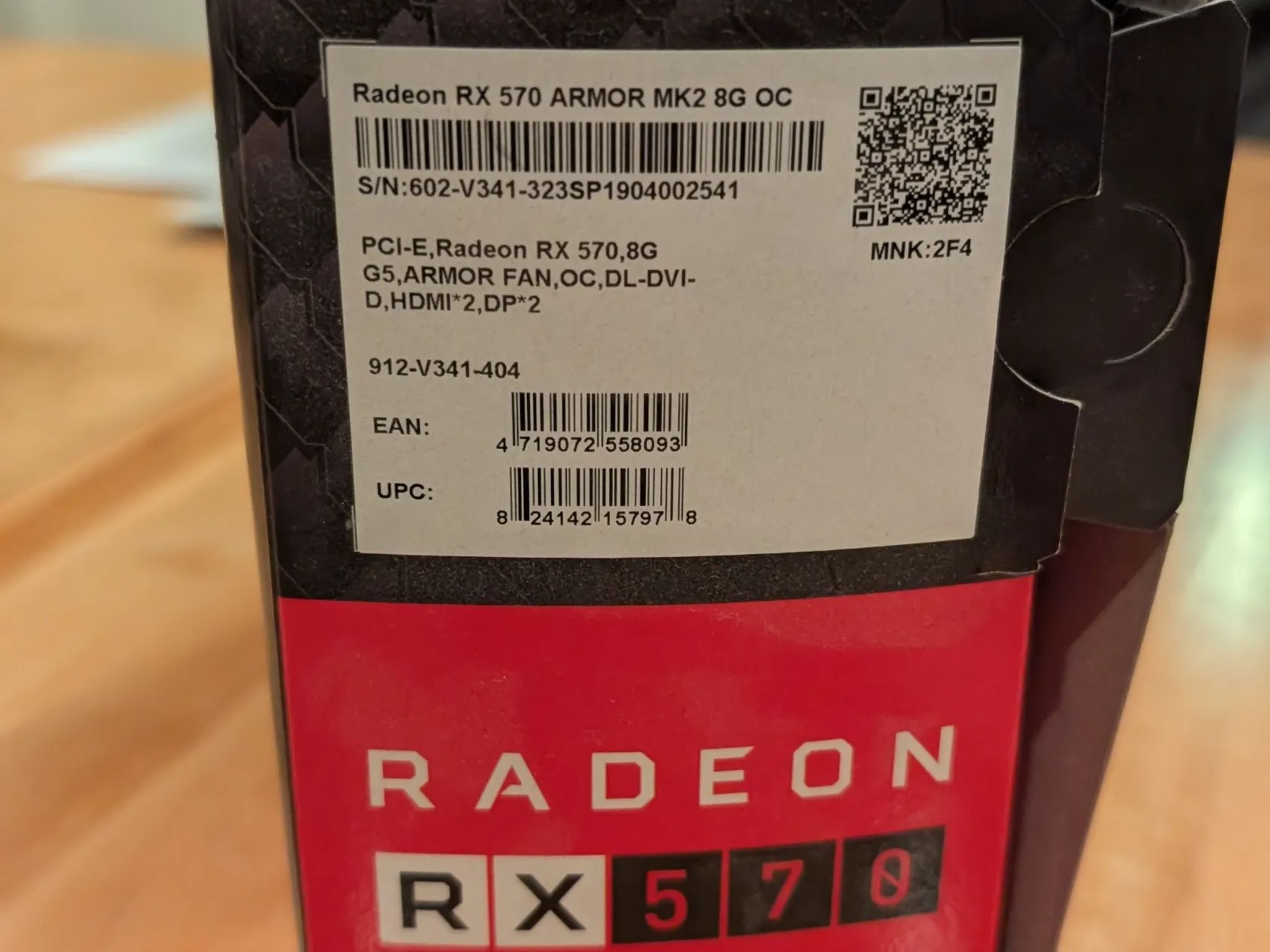 MSI Radeon RX 570 Armor MK2 8GB GDDR5 OC GPU