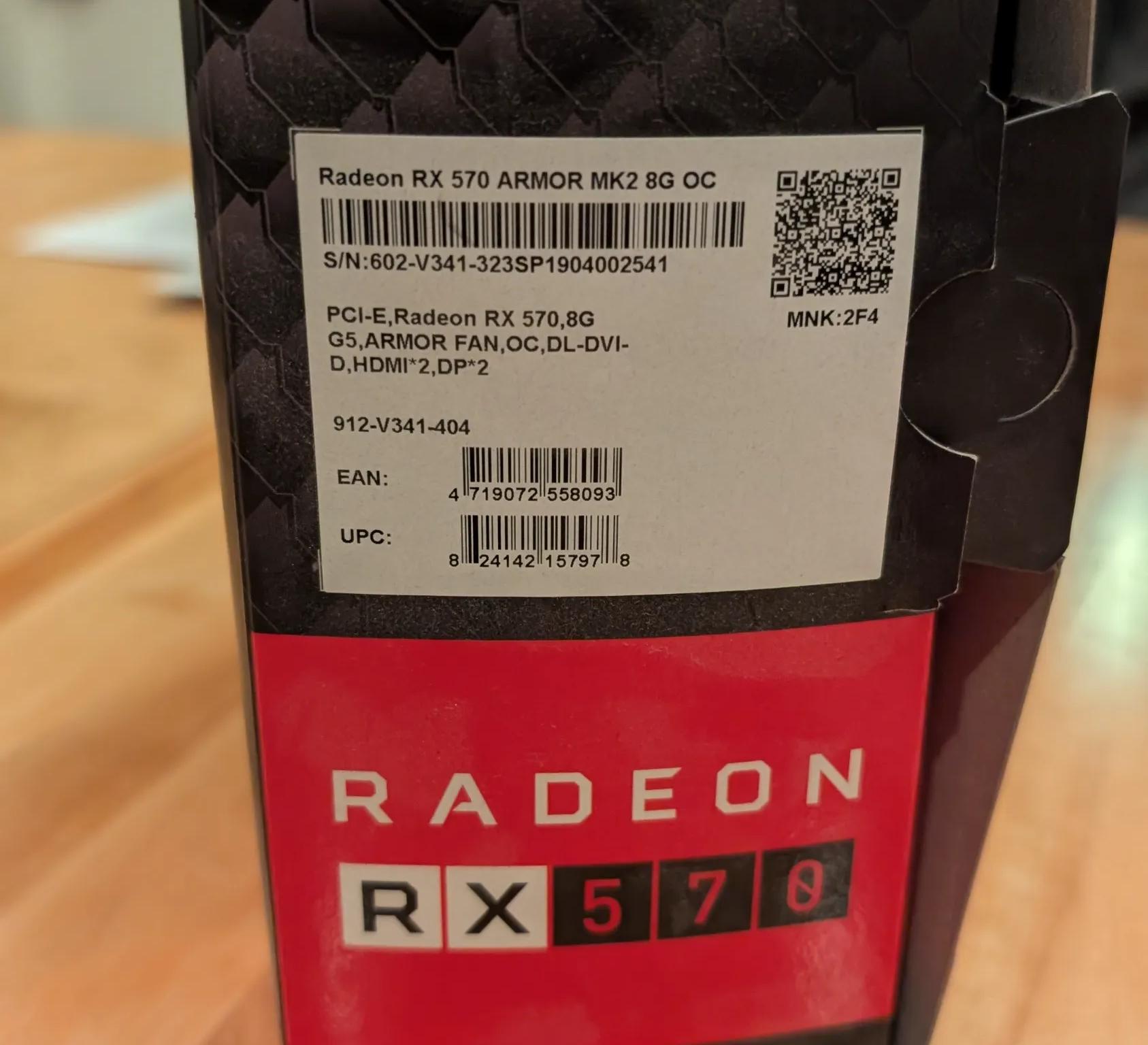 MSI Radeon RX 570 Armor MK2 8GB GDDR5 OC GPU