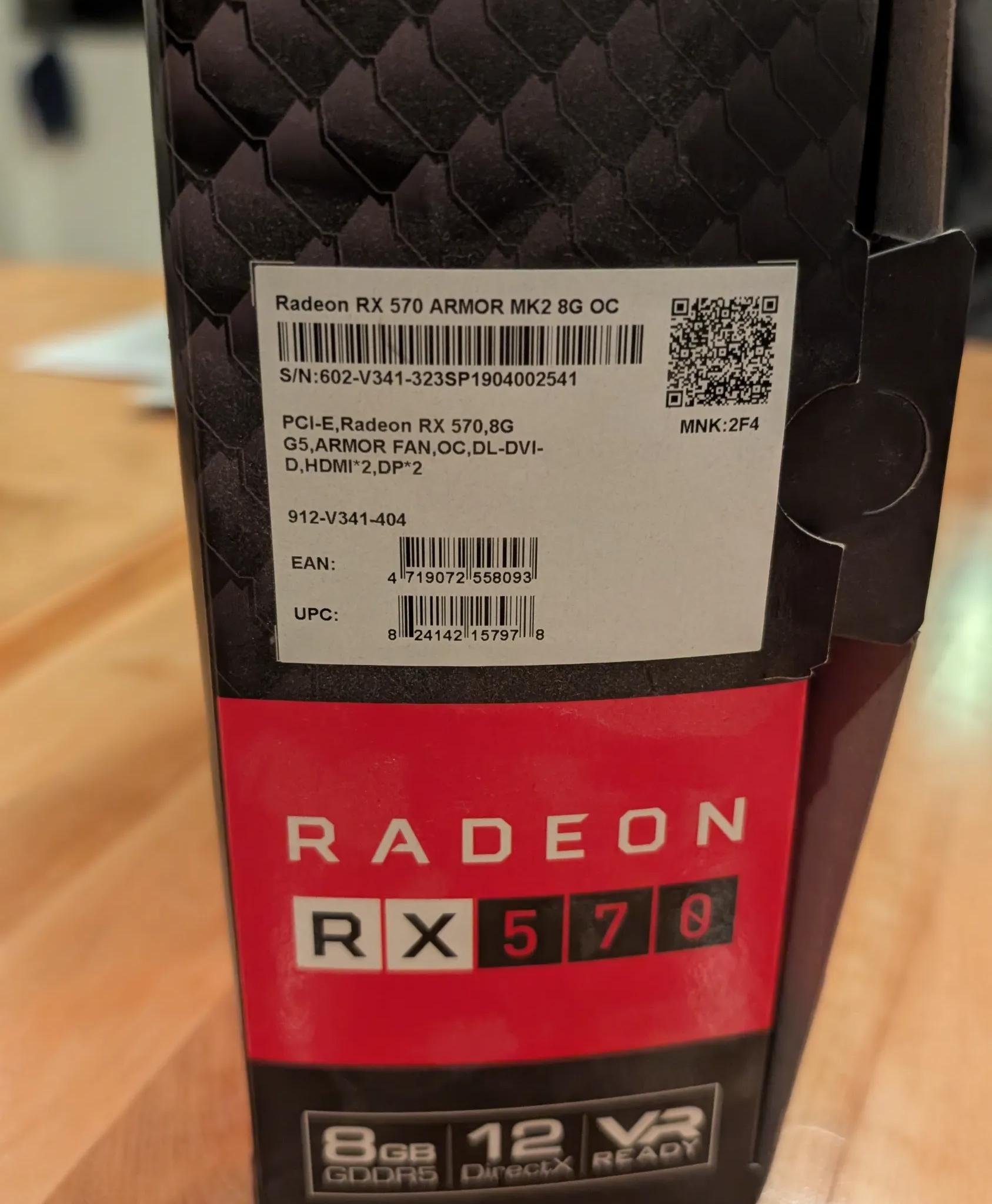 MSI Radeon RX 570 Armor MK2 8GB GDDR5 OC GPU