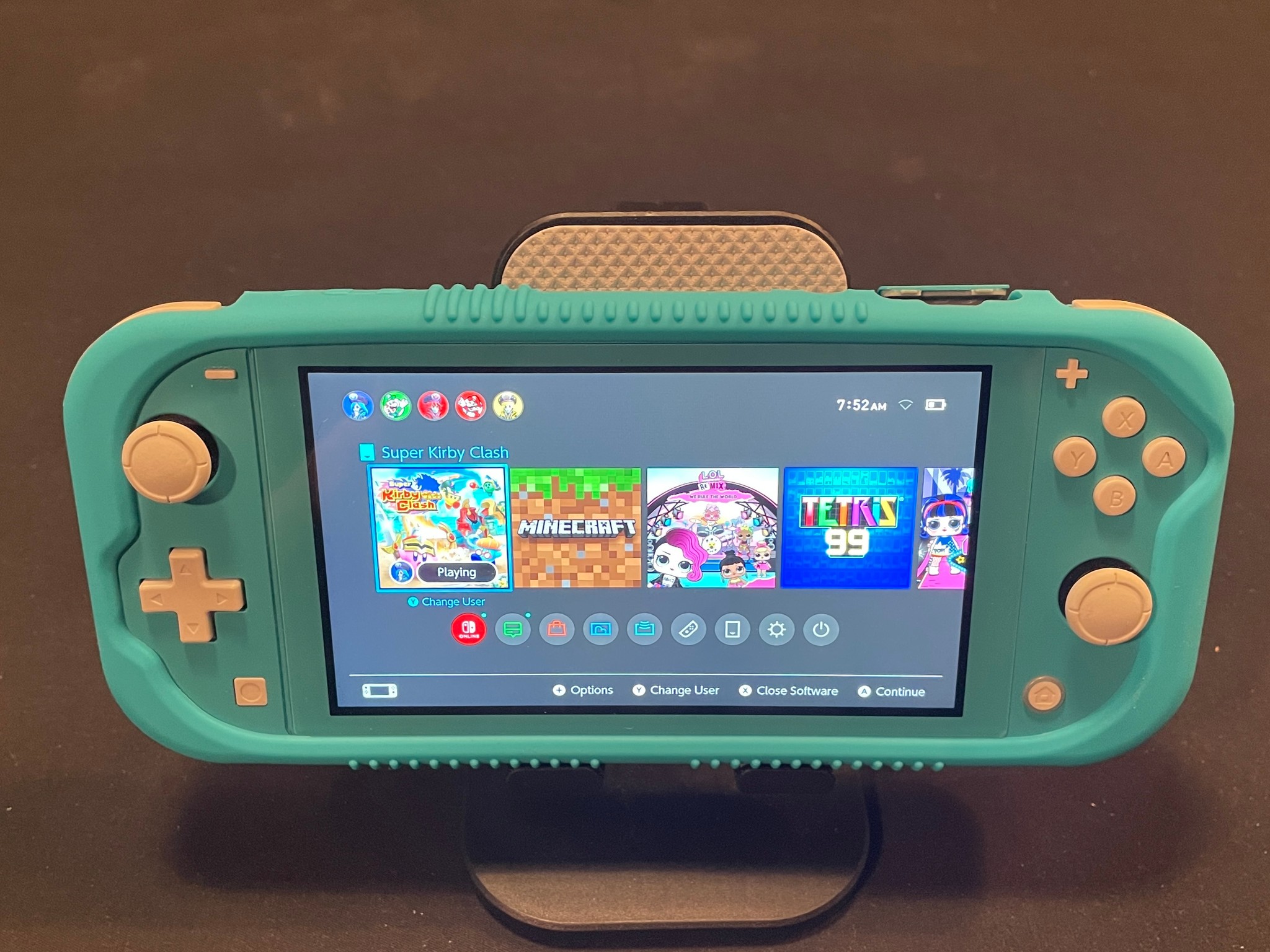 Nintendo Switch Lite Blue With Grip Case And Accessories