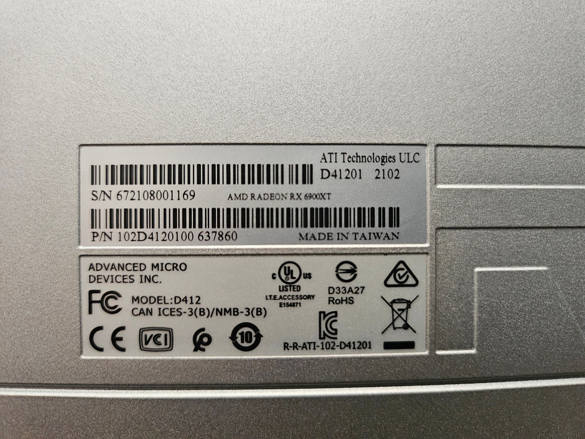 AMD RX 6900xt GPU