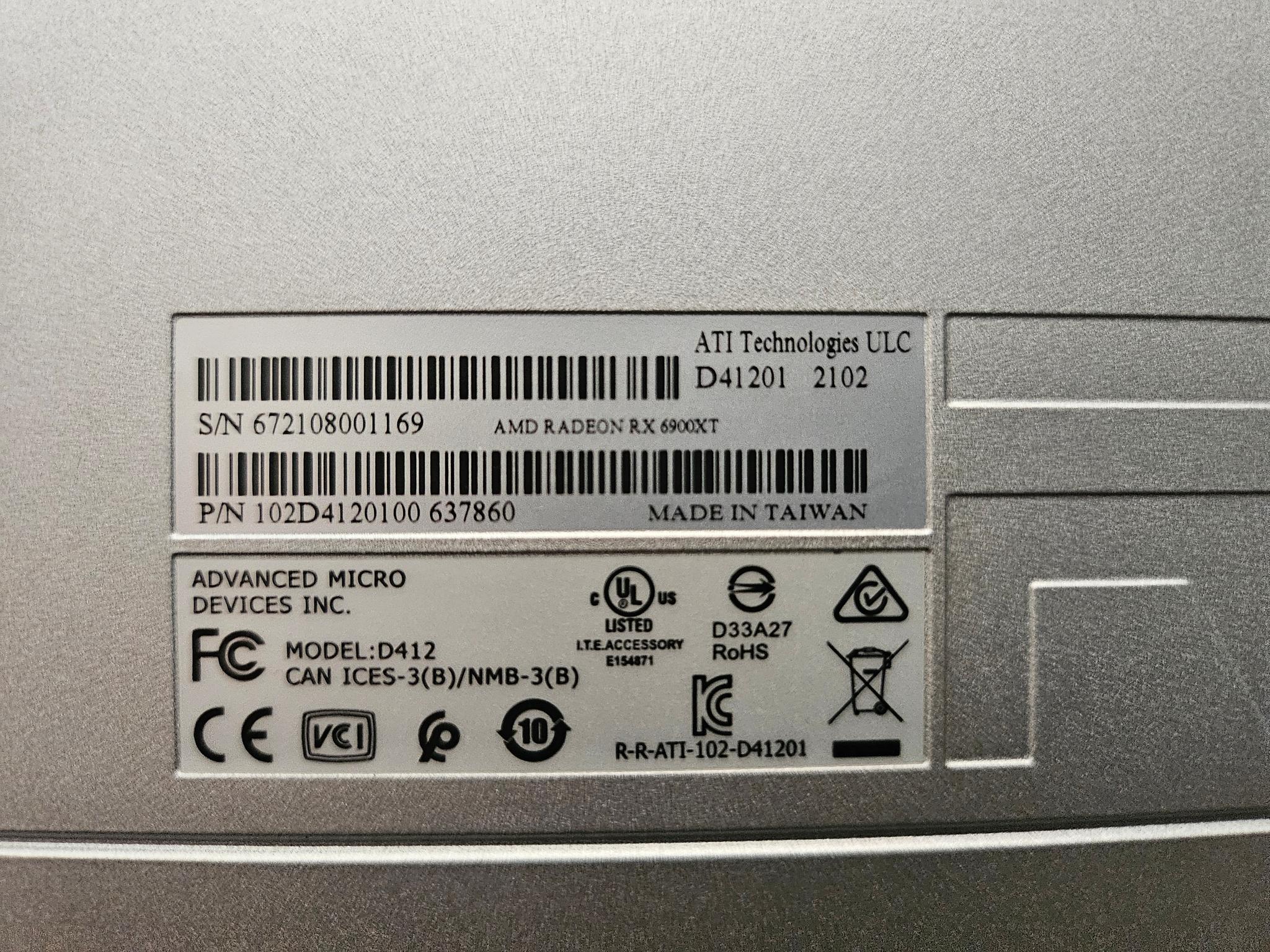 AMD RX 6900xt GPU